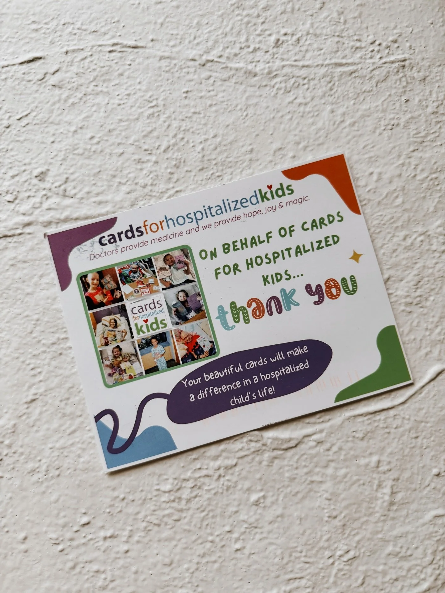 We received the sweetest thank you card from Cards for Hospitalized Kids 💛✨ @cardsforhospitalizedkids 

It was such a joy creating and sending handmade cards filled with love, hope, and encouragement. Knowing they reached children who could use a li
