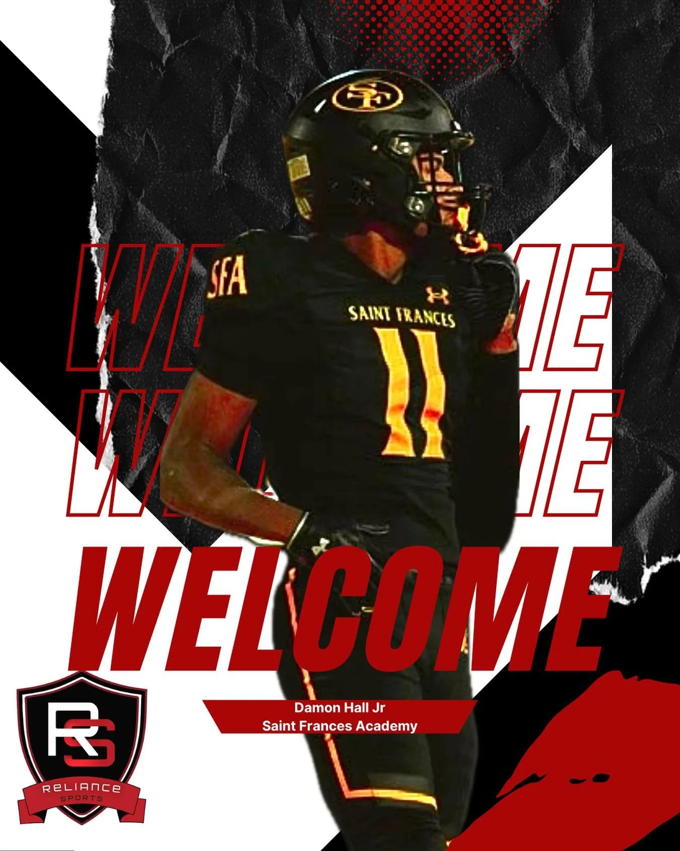 📣 Breaking News! Reliance Sports is proud to welcome Damon Hall Jr., ⭐️⭐️⭐️ Tight End from Saint Frances Academy, to the family! 💪🏾🏈

Damon is committed to the University of Maryland, bringing elite athleticism, discipline, and leadership to the 