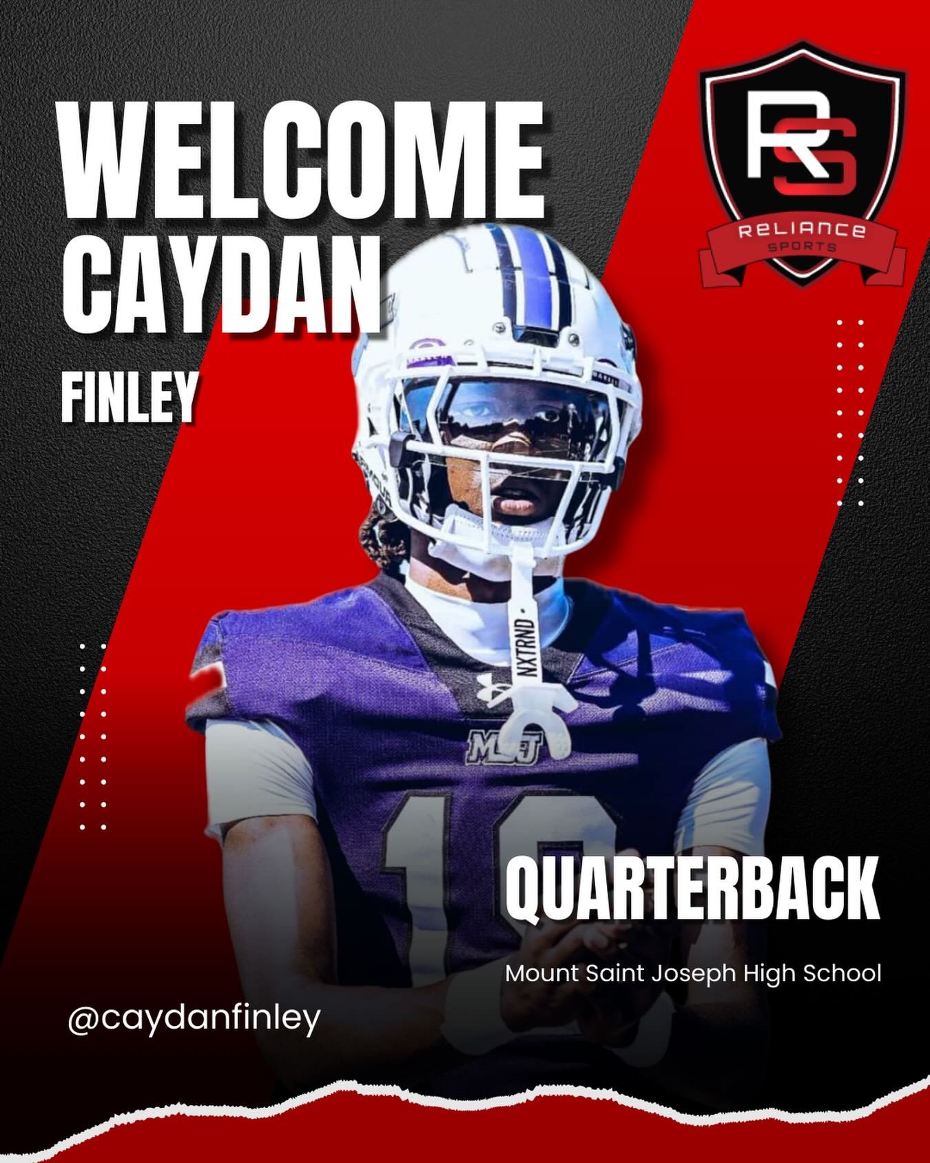 Big news out of Baltimore. 🚀
Reliance Sports is officially welcoming Caydan Finley &mdash; 6&prime;5&Prime;, QB from Mount Saint Joseph High School &mdash; to the family. A Class of 2027 riser with real upside, Caydan is already turning heads with h