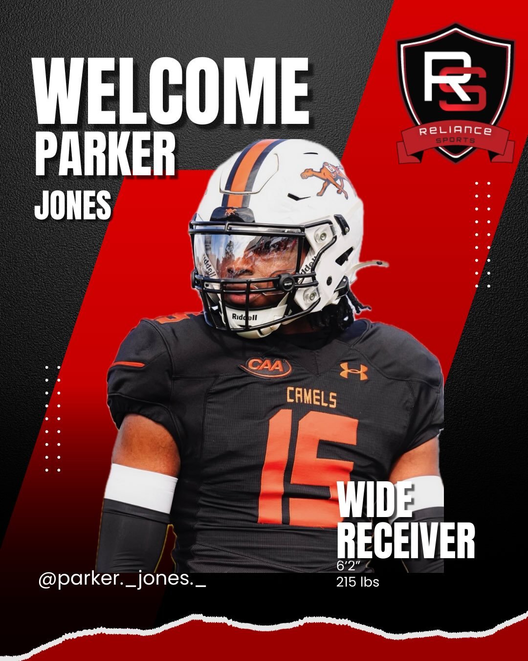 Parker Jones, WR formerly of Campbell University, has officially entered the transfer portal and signed with Reliance Sports.
Focused on the next opportunity. 🏈📈

#TransferPortal #CollegeFootball #WideReceiver #RelianceSports #FamilyFirst