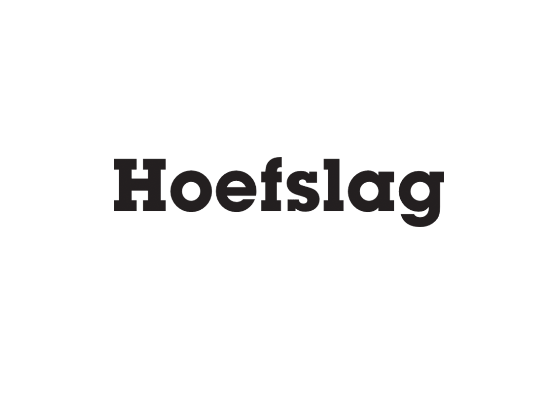 Whole body vibration revalidatie Vitafloor VM1 VM2 VM3 stalmodel vrijstaand trillingstherapie Horse ControlThe word "Hoefslag" in bold black letters on a white background.