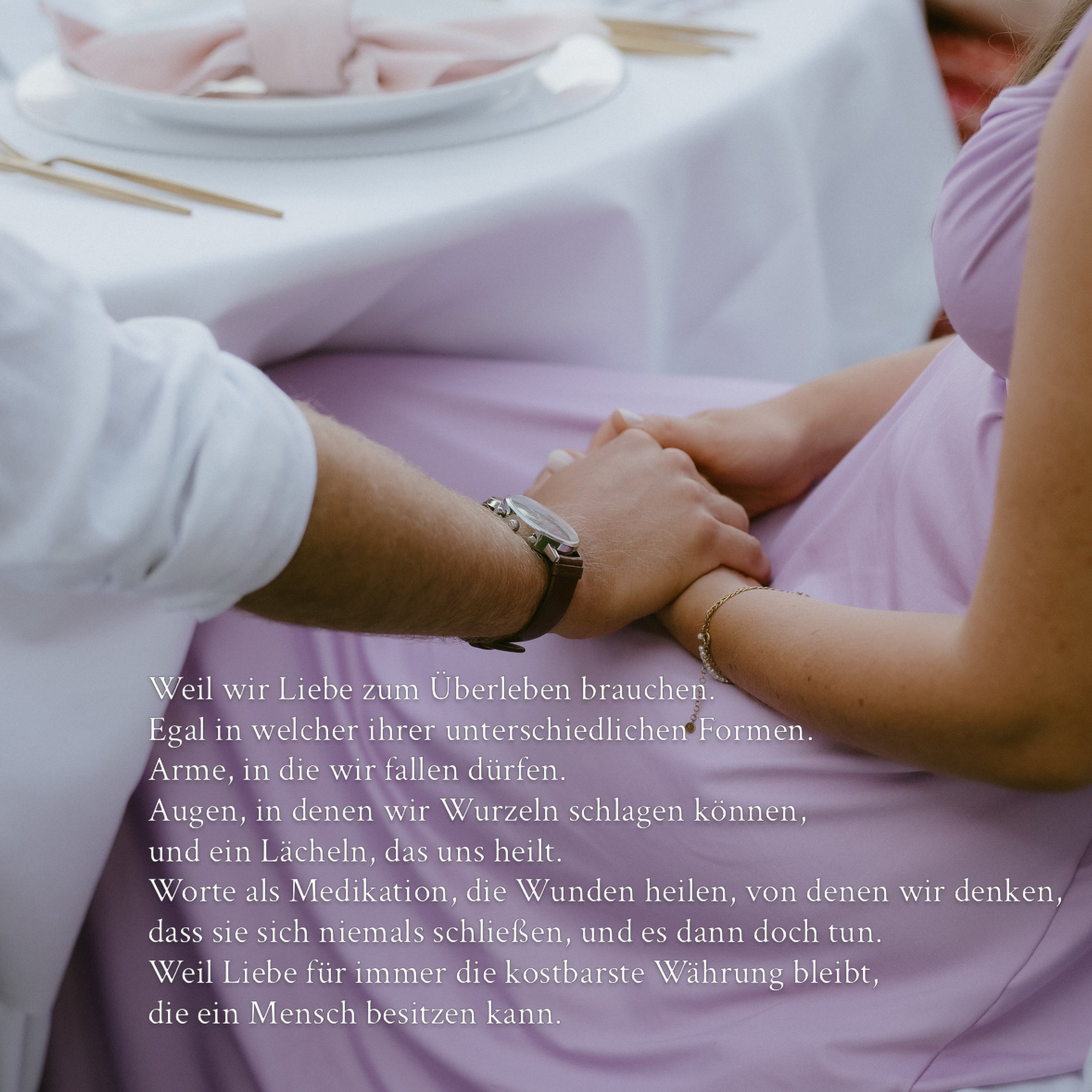 Ich habe in den letzten Wochen viel &uuml;ber die Liebe nachgedacht. &Uuml;ber die Menschen, die ich begleiten durfte und dar&uuml;ber, wie unterschiedlich Liebe doch ist. Dass sie in keinen existierenden Guss passt, manchmal alles, was wir f&uuml;r 