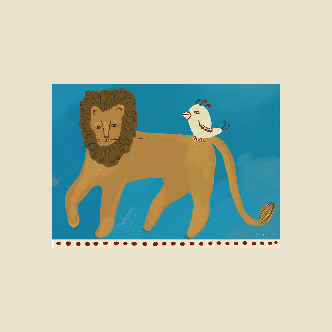 'Sweet Pete and the Fabulous Bird' Lion Print