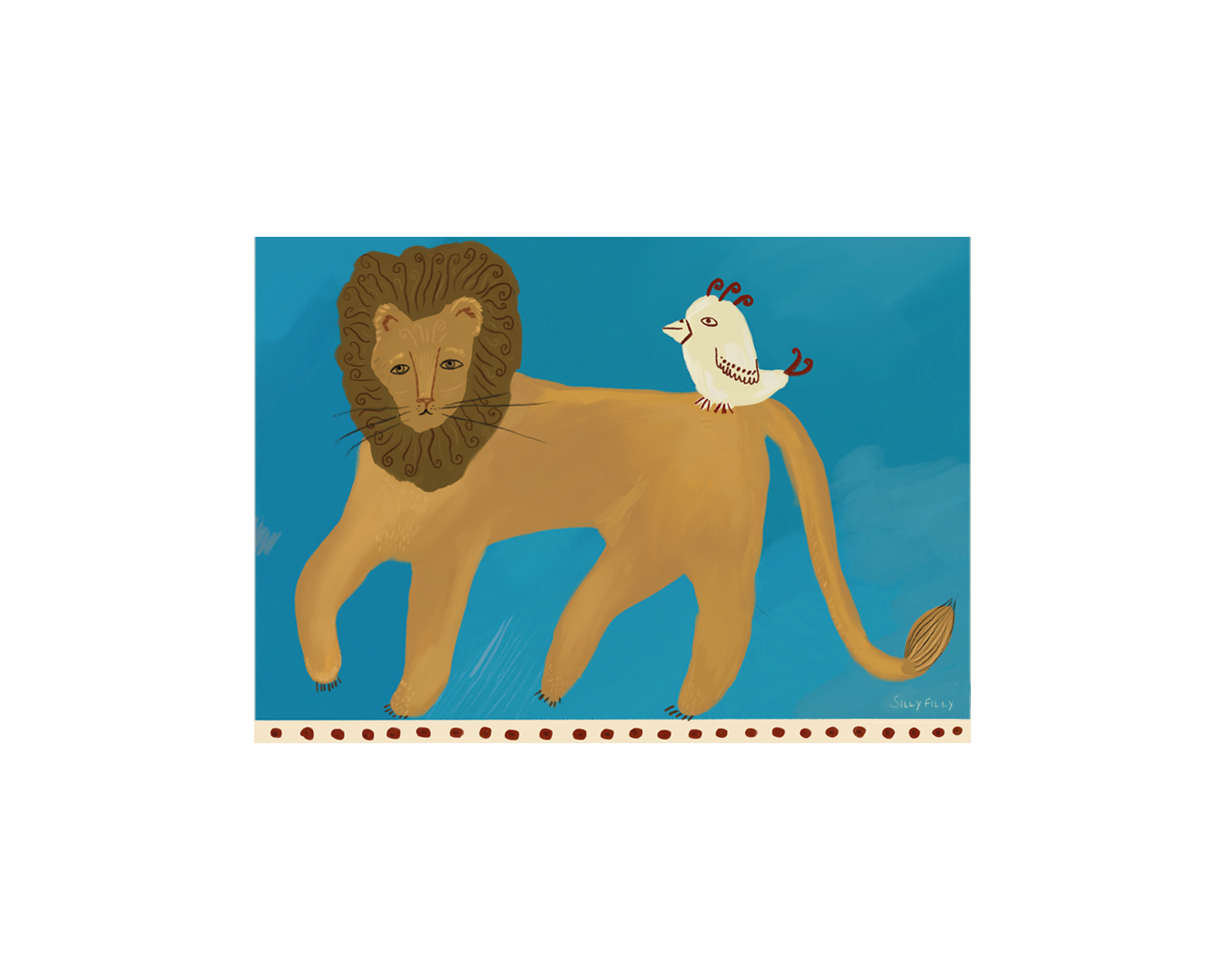 'Sweet Pete and the Fabulous Bird' Lion Print