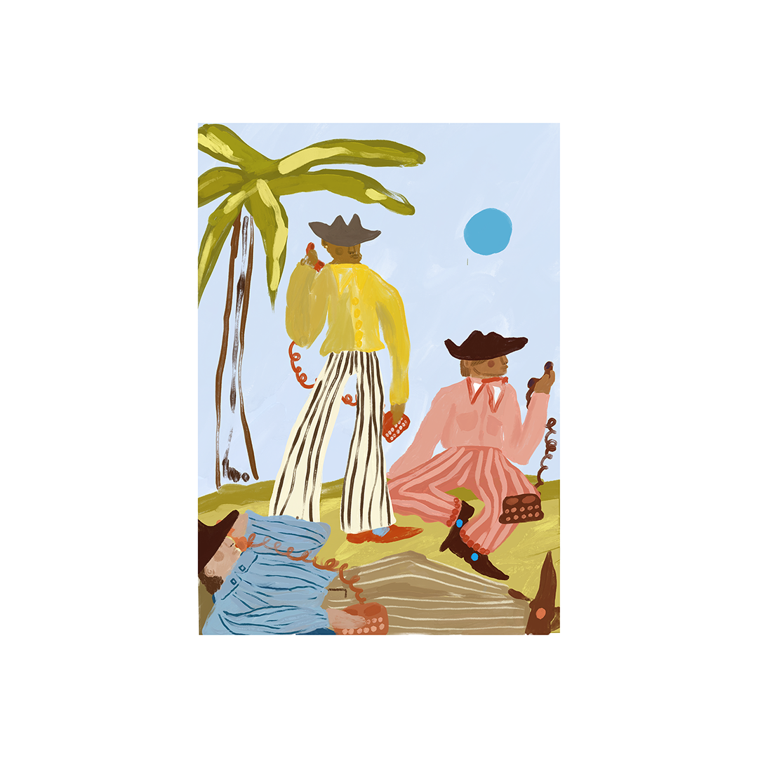 'Brothers Calling Mothers' Cowboy Print