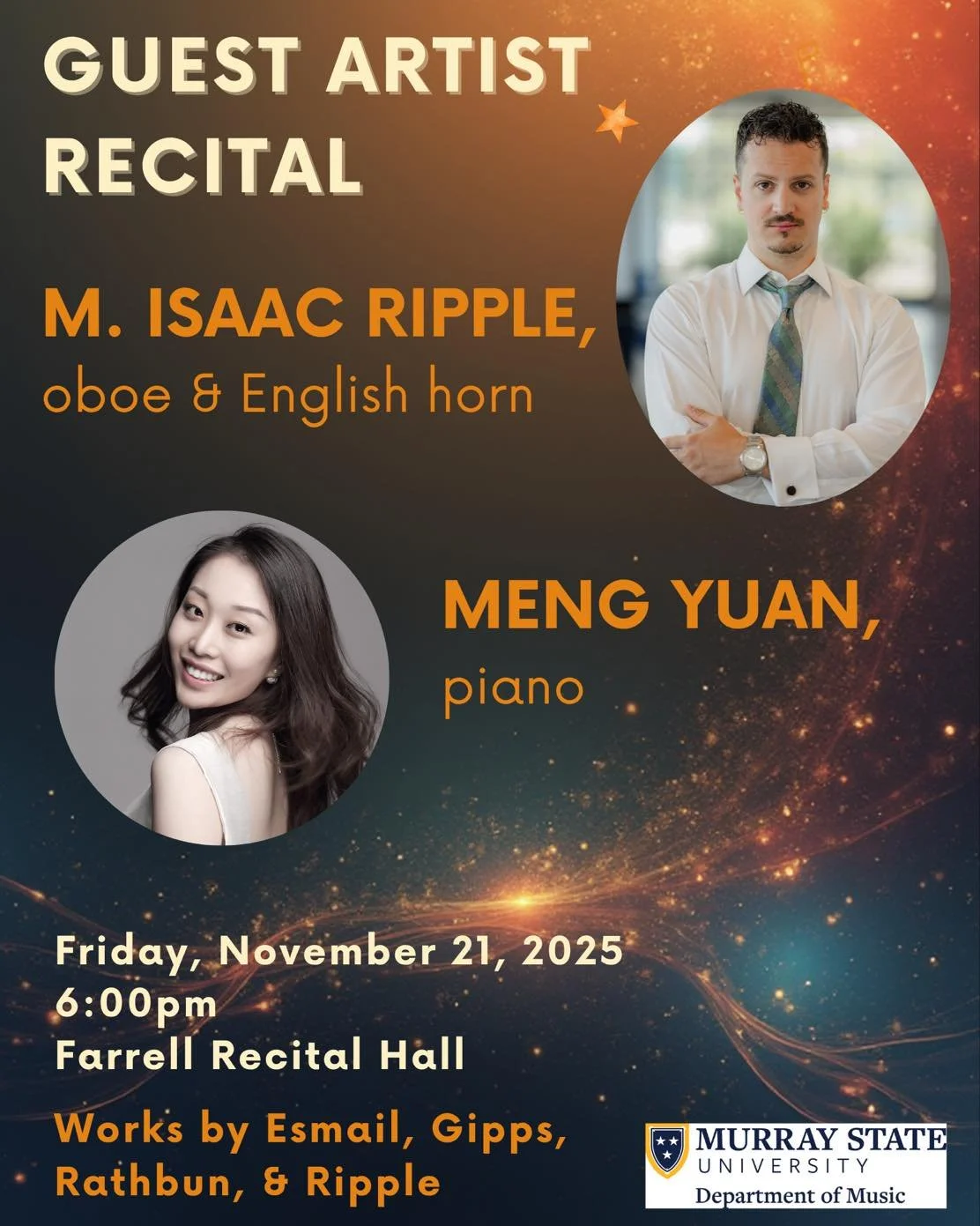 Coming right up! Thanks to Dr. Carlson for the beautiful poster and advertising ahead of Friday&rsquo;s class and recital @murraystatemusic @murraystateuniv. I&rsquo;m eager to work with Dr. Carlson&rsquo;s talented students and perform with the inco