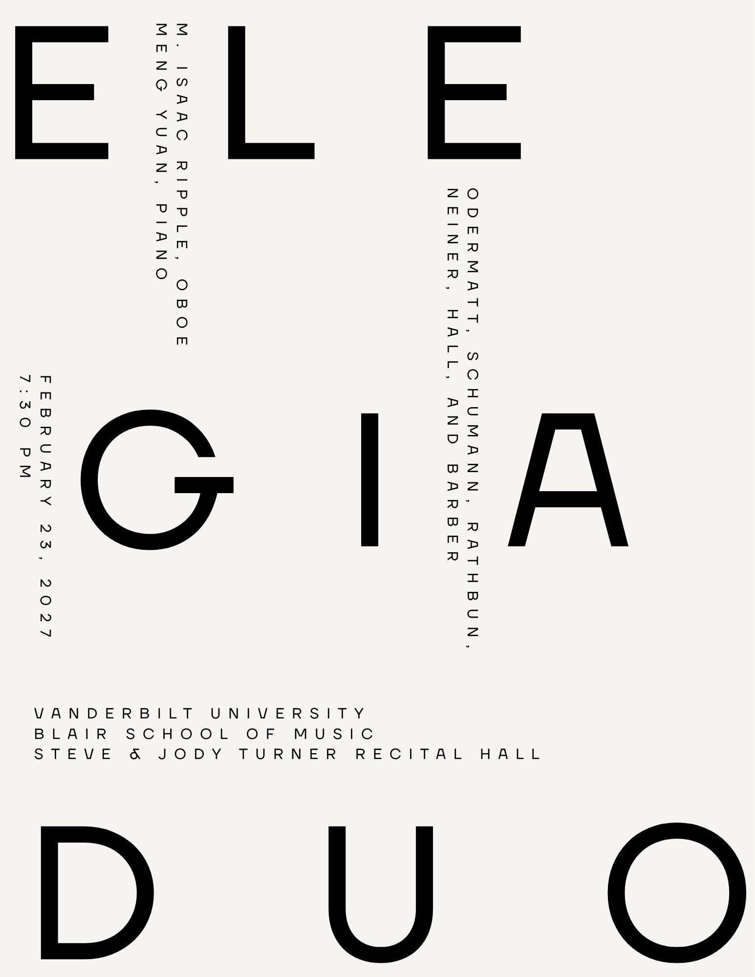 Vanderbilt University Blair School of Music, Guest Artist Residency