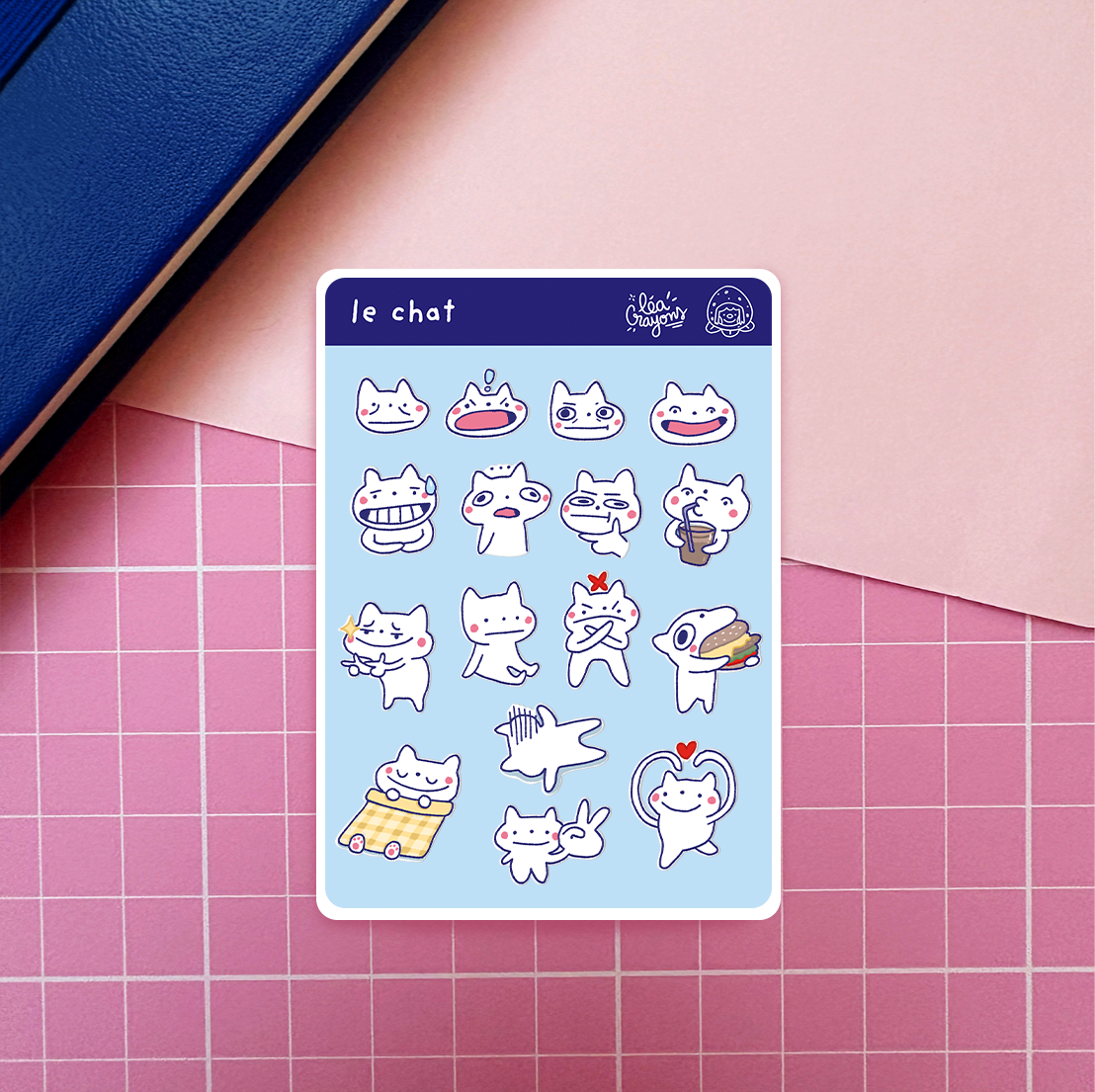 le chat · sticker sheet / planche sticker