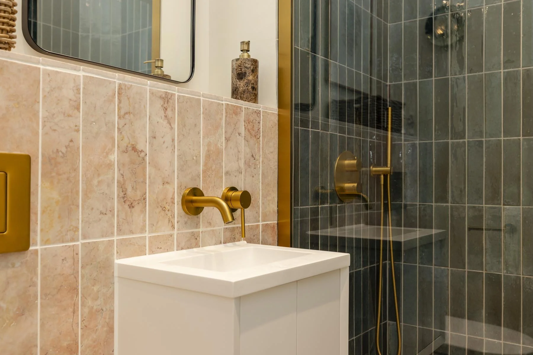 close up view of wash hand basin designed by edinburgh architect 