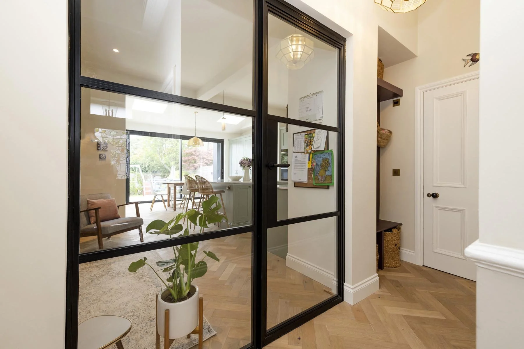 crittal style doors between kitchen and hallway 
