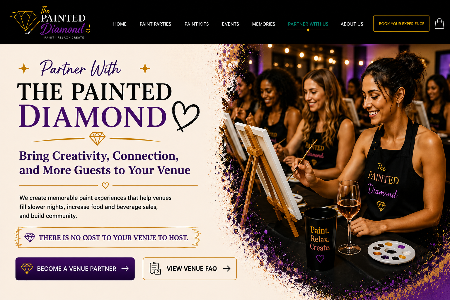 Partner With The Painted Diamond — bring creativity, connection, and more guests to your venue