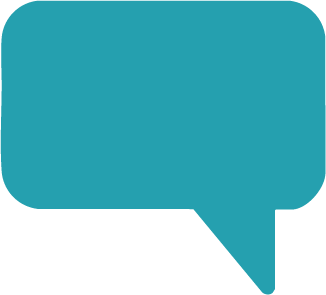 A teal speech bubble with white text that reads, 'What is in this image? Respond in American English.'