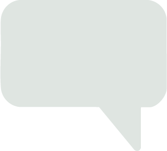 A blank, light gray speech bubble icon with rounded corners and a small tail pointing downward to the right.