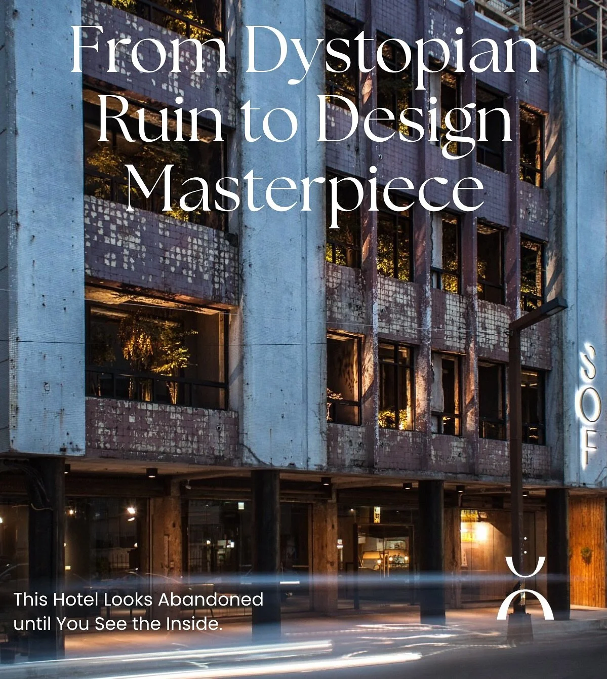 From afar, it looks deserted almost forgotten by time.
A monolithic shell of concrete, aged by weather and silence. But behind its raw exterior lives a hidden world of quiet luxury and intentional design.

Welcome to @sof.hotel , Taiwan a masterclass