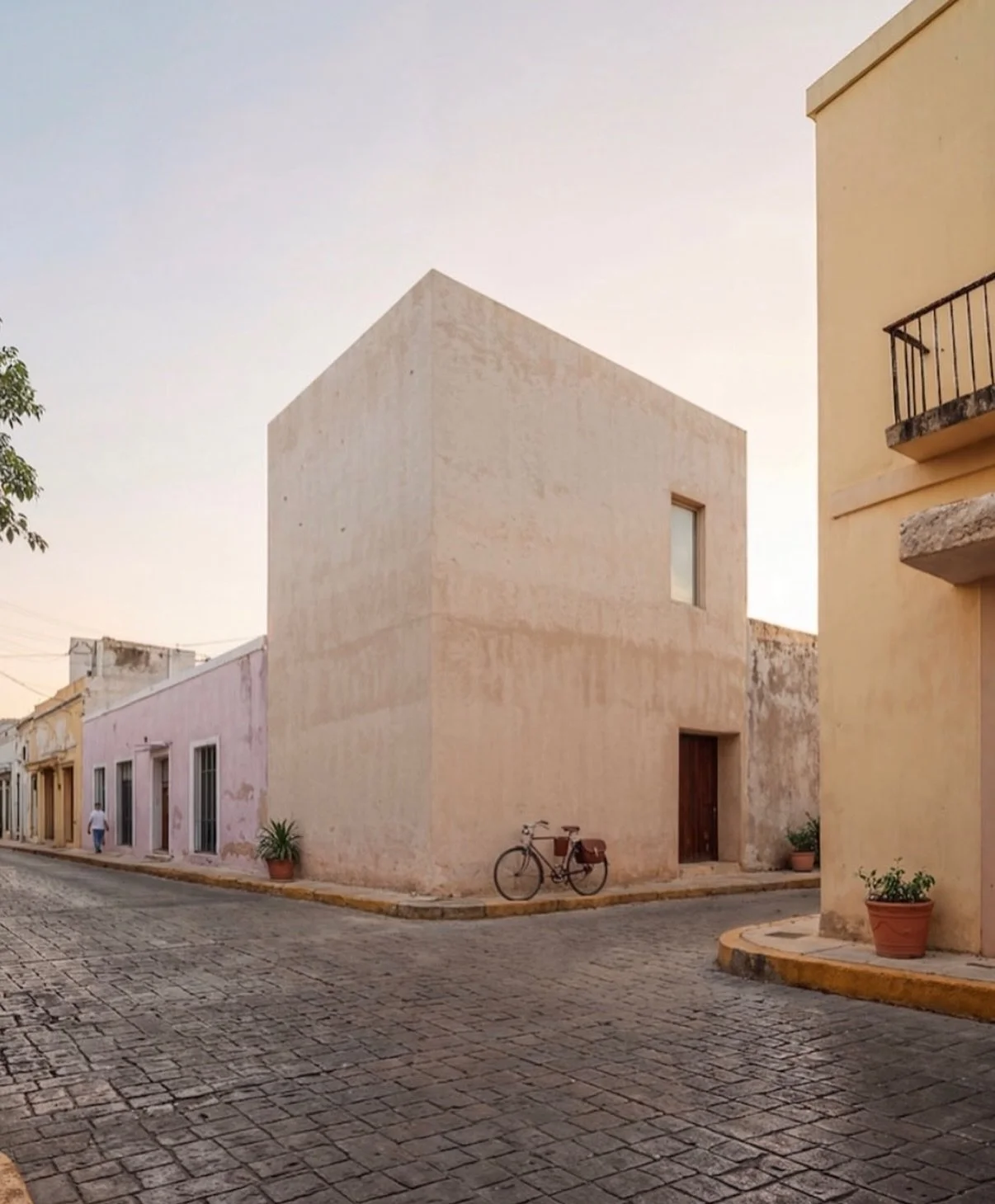 From the street, @experimentarq presents a quiet, almost monolithic fa&ccedil;ade soft, sun-washed plaster with minimal openings. It blends into the rhythm of the street, withholding any hint of what unfolds beyond.

Step inside, and the narrative sh