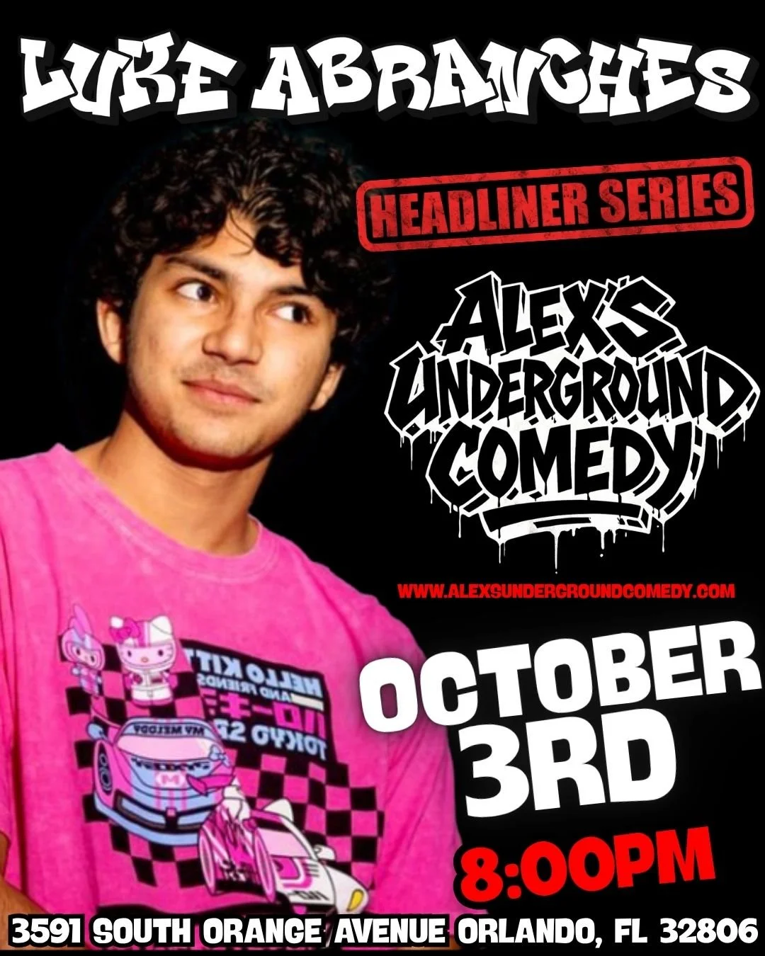 Friday, October 3rd @ 8:00PM Luke Abranches