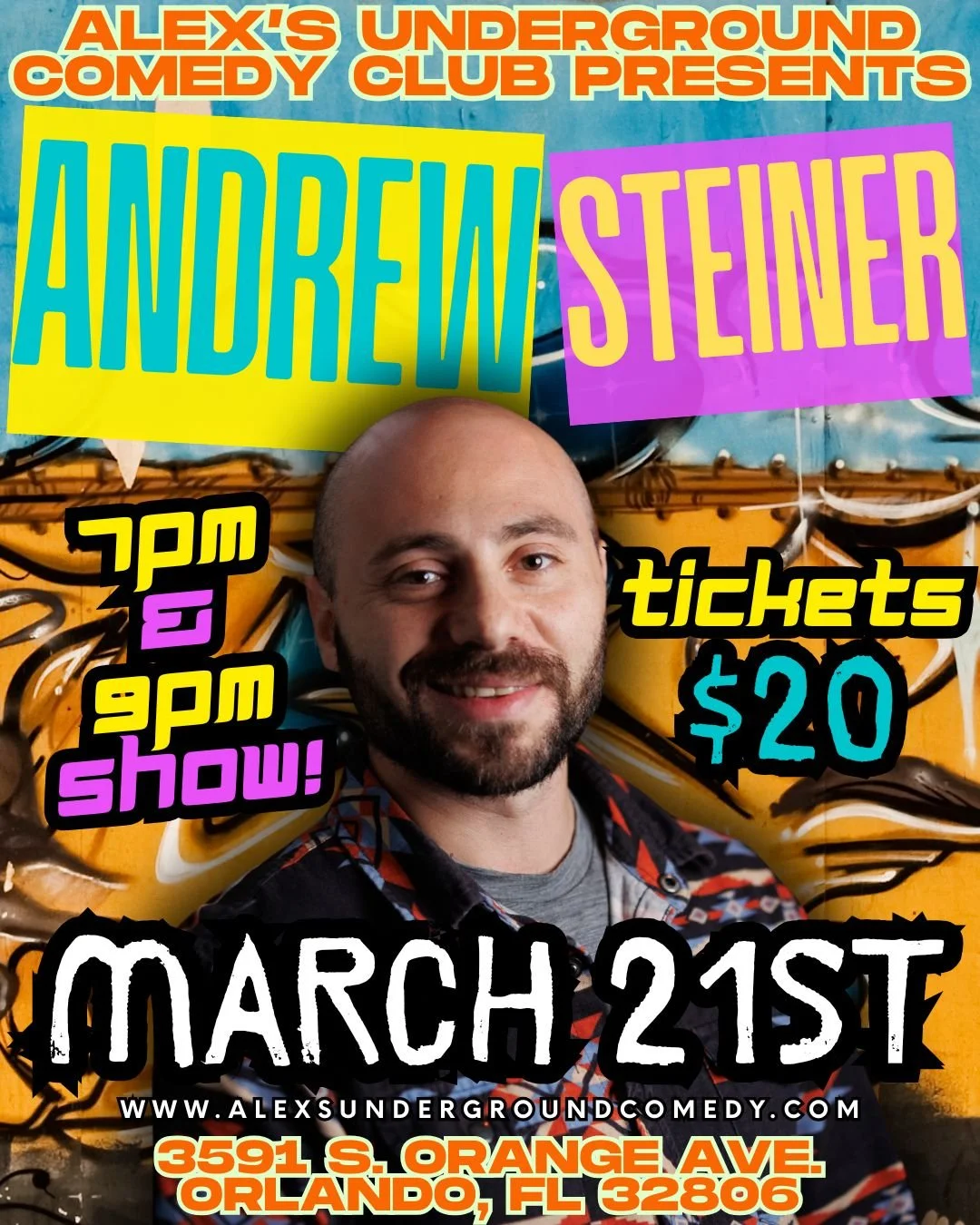 Saturday, March 21st @ 7:00PM Andrew Steiner