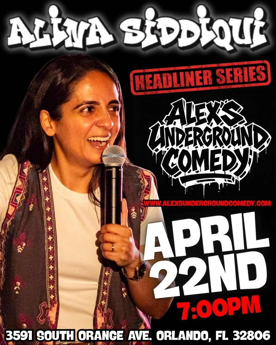 Wednesday, April 22nd @ 7:00PM Alina Siddiqui
