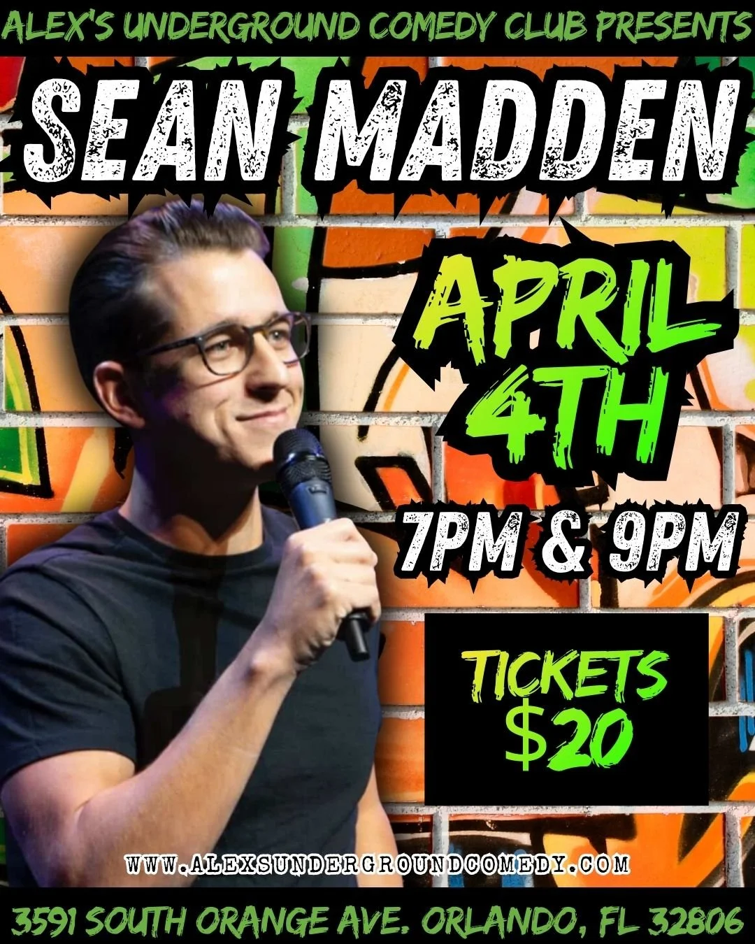 Saturday, April 4th @ 7:00PM Sean Madden