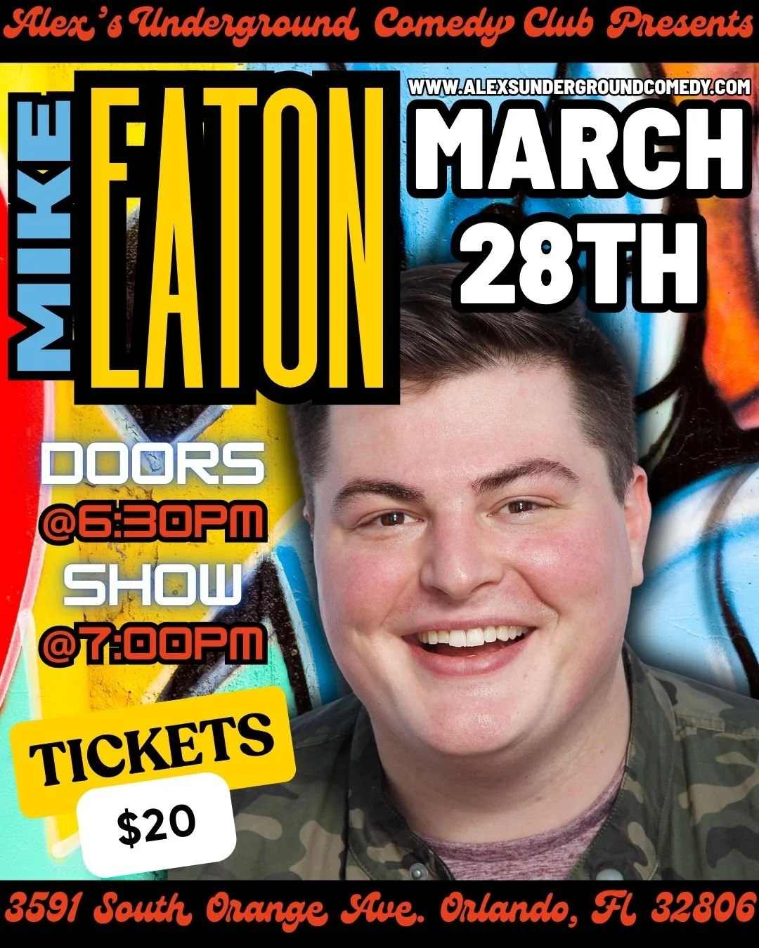 Saturday, March 28th @ 7:00PM Mike Eaton