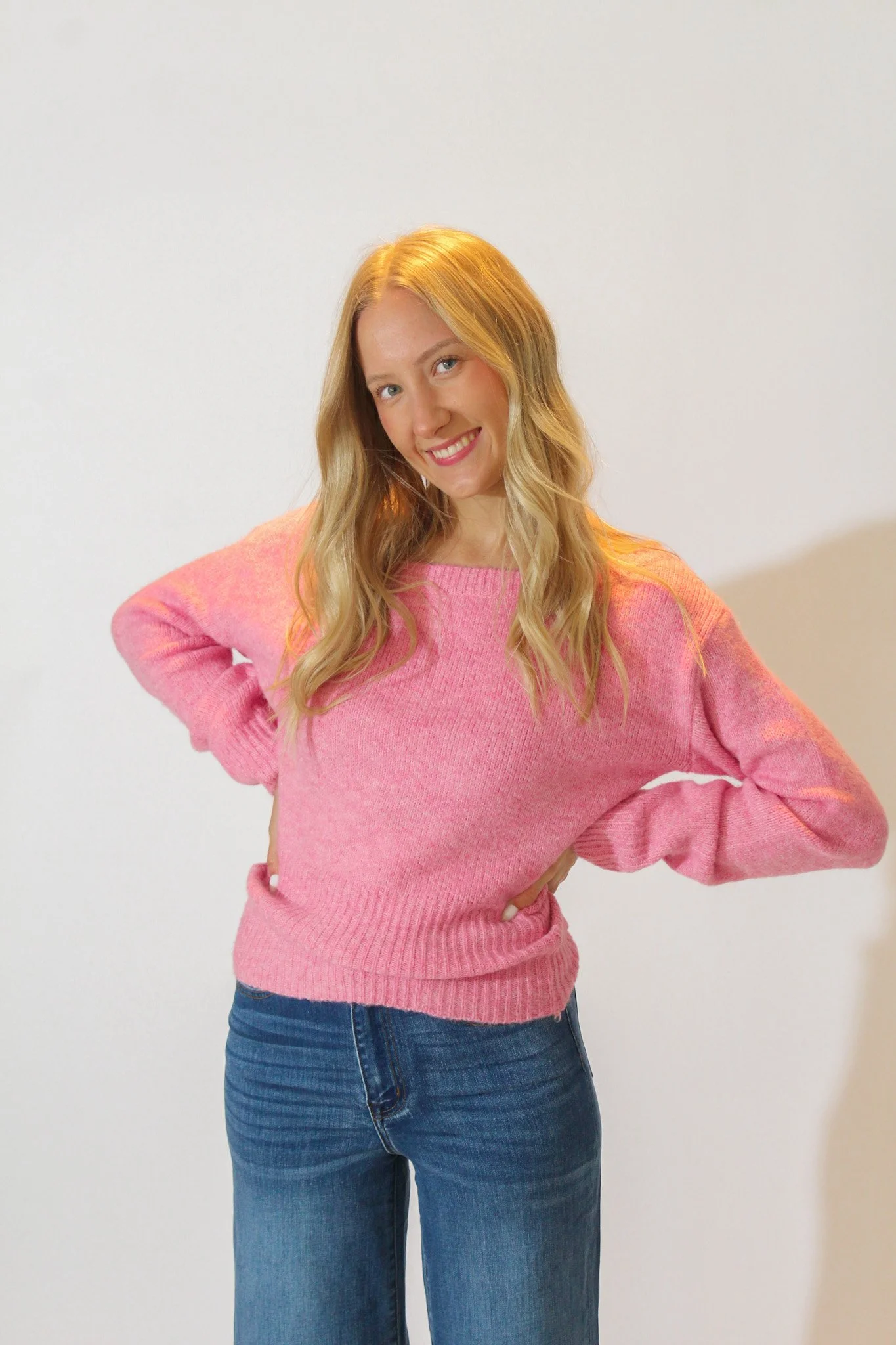 Kacey Relaxed Pink Sweater