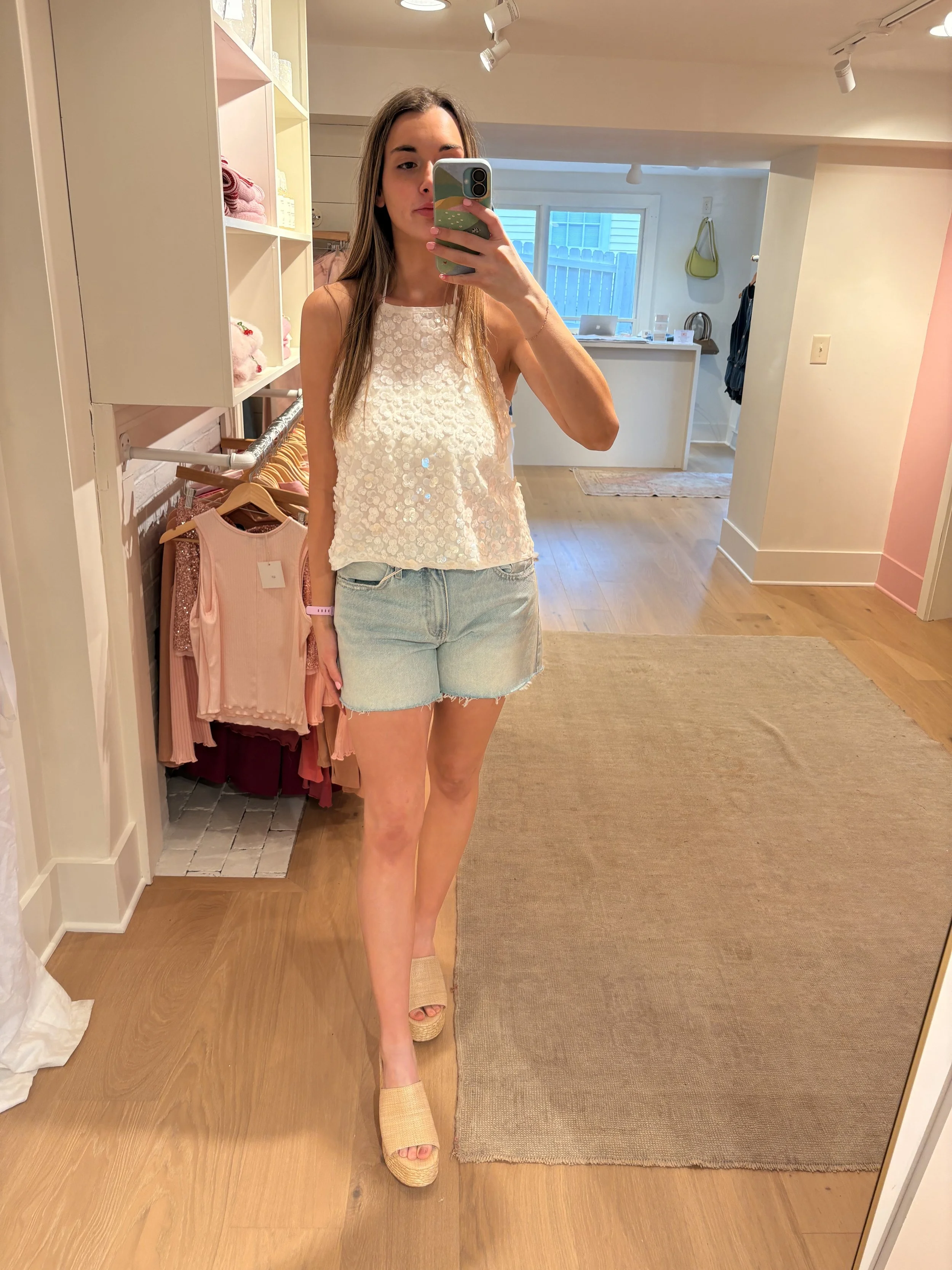 Cordelia Floral Sequin Halter Top