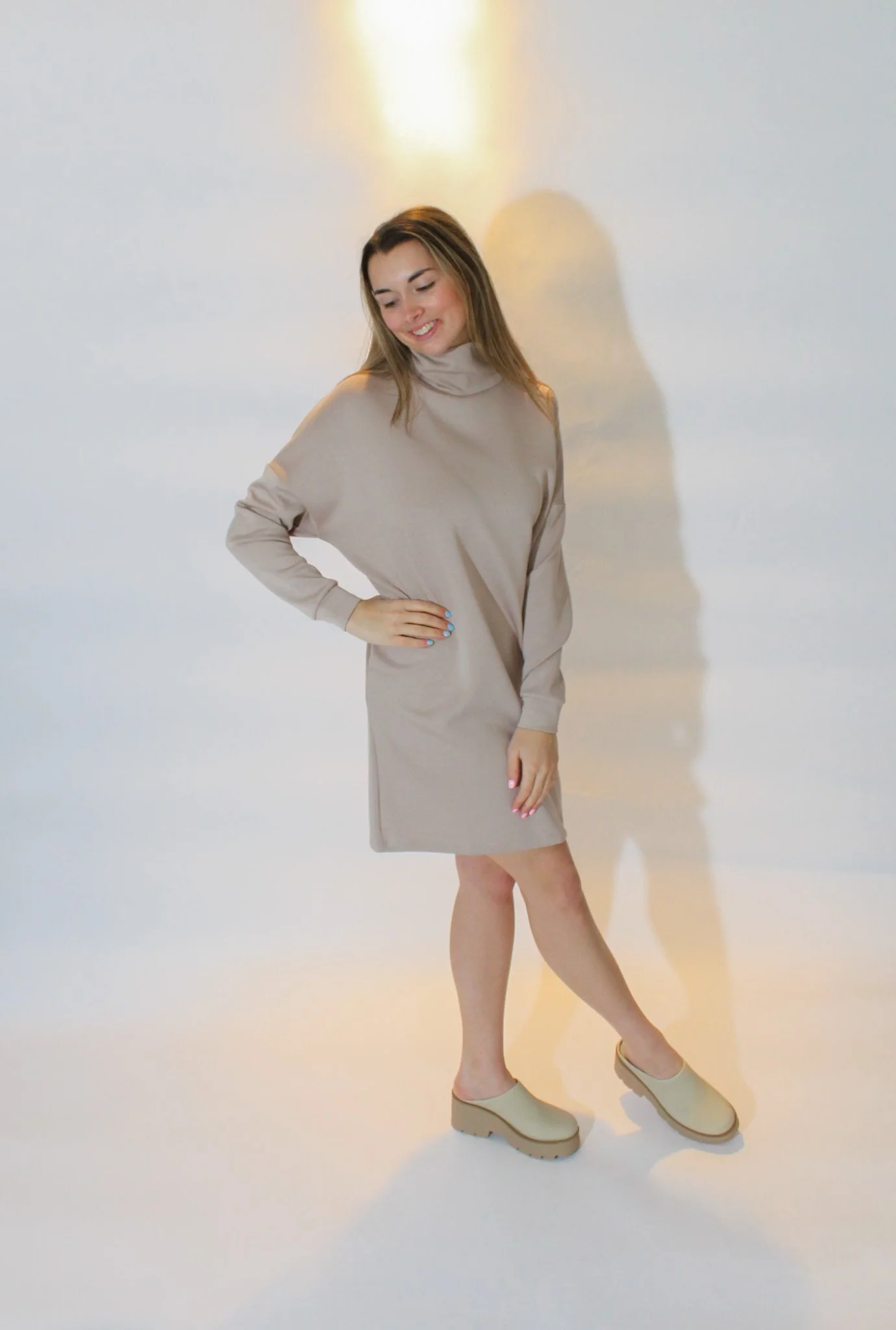 Daisy’s Grey Turtleneck Dress