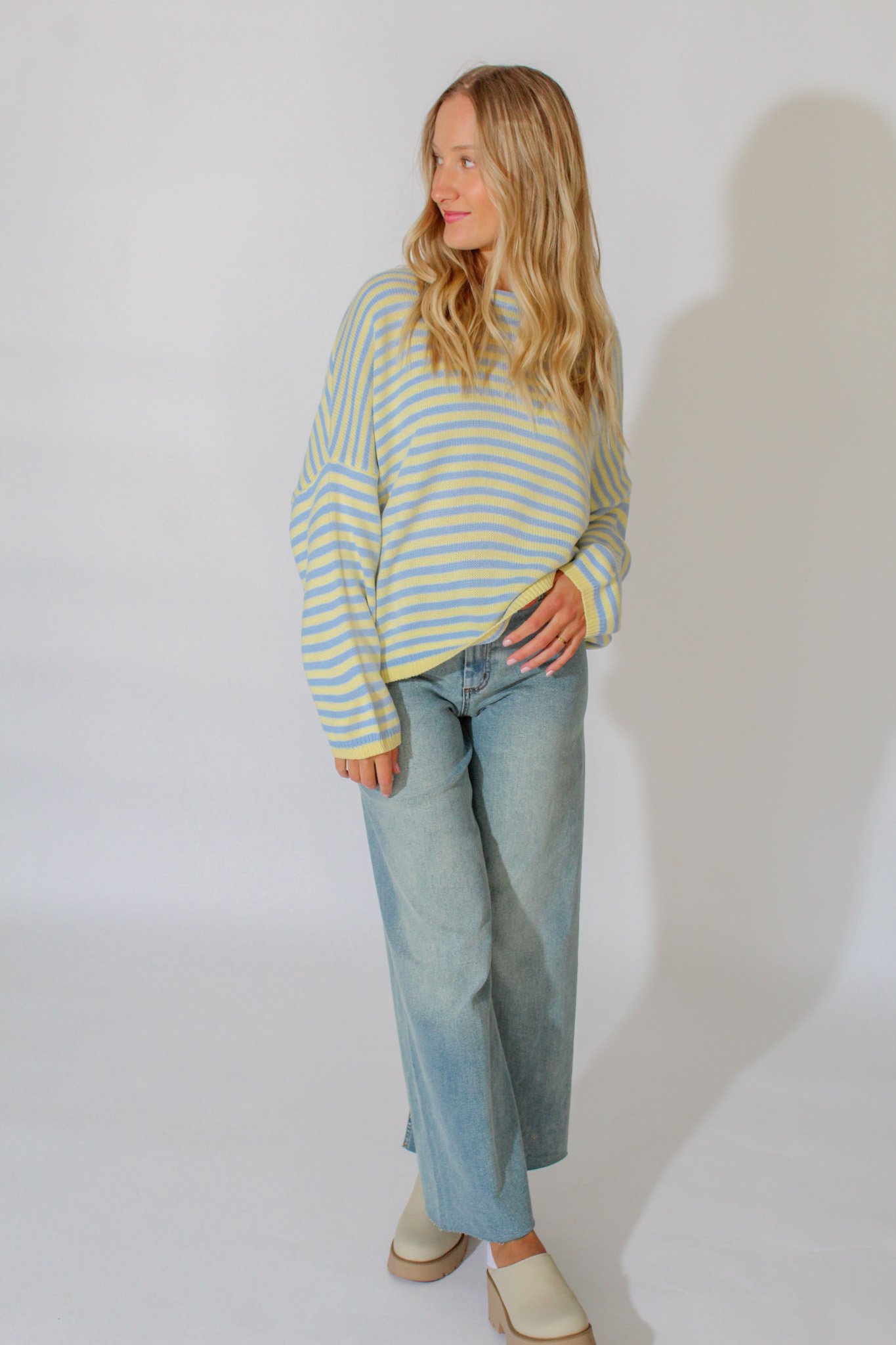 Bianca Butter Yellow and Blue Sweater