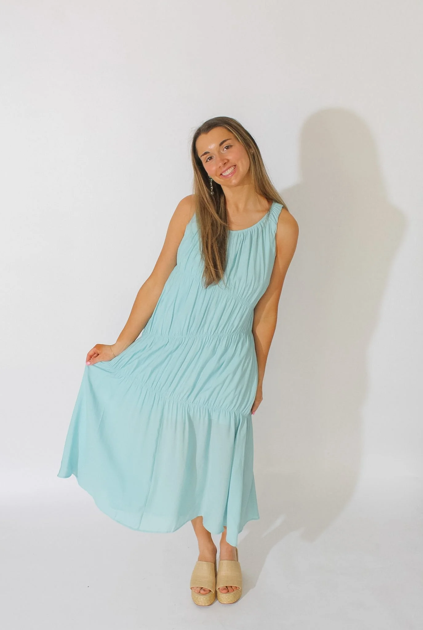 Paige Blue Scrunchy Dress