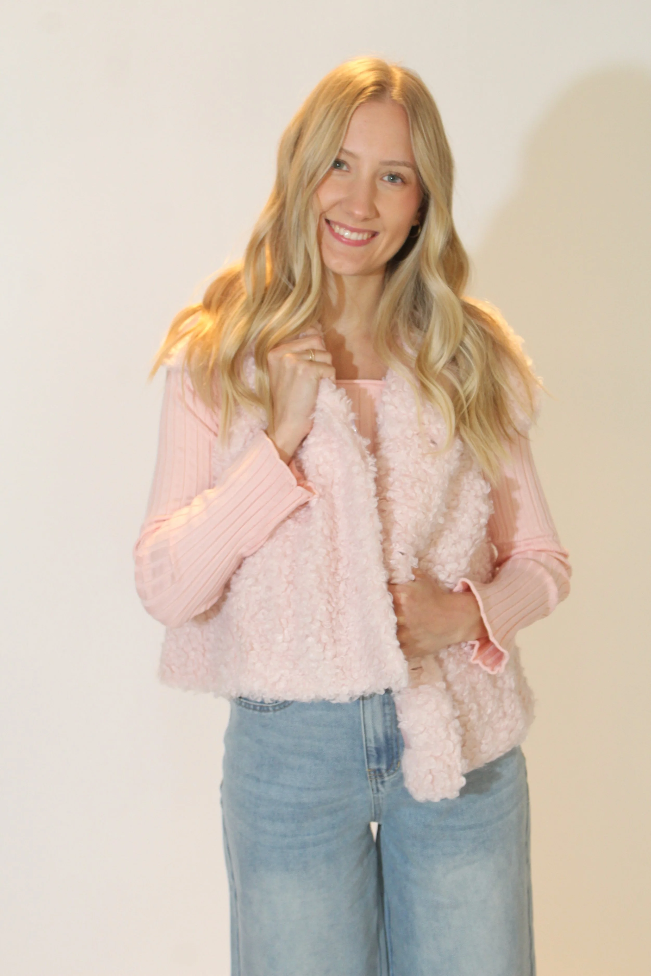 Jessie Pink Fur Vest