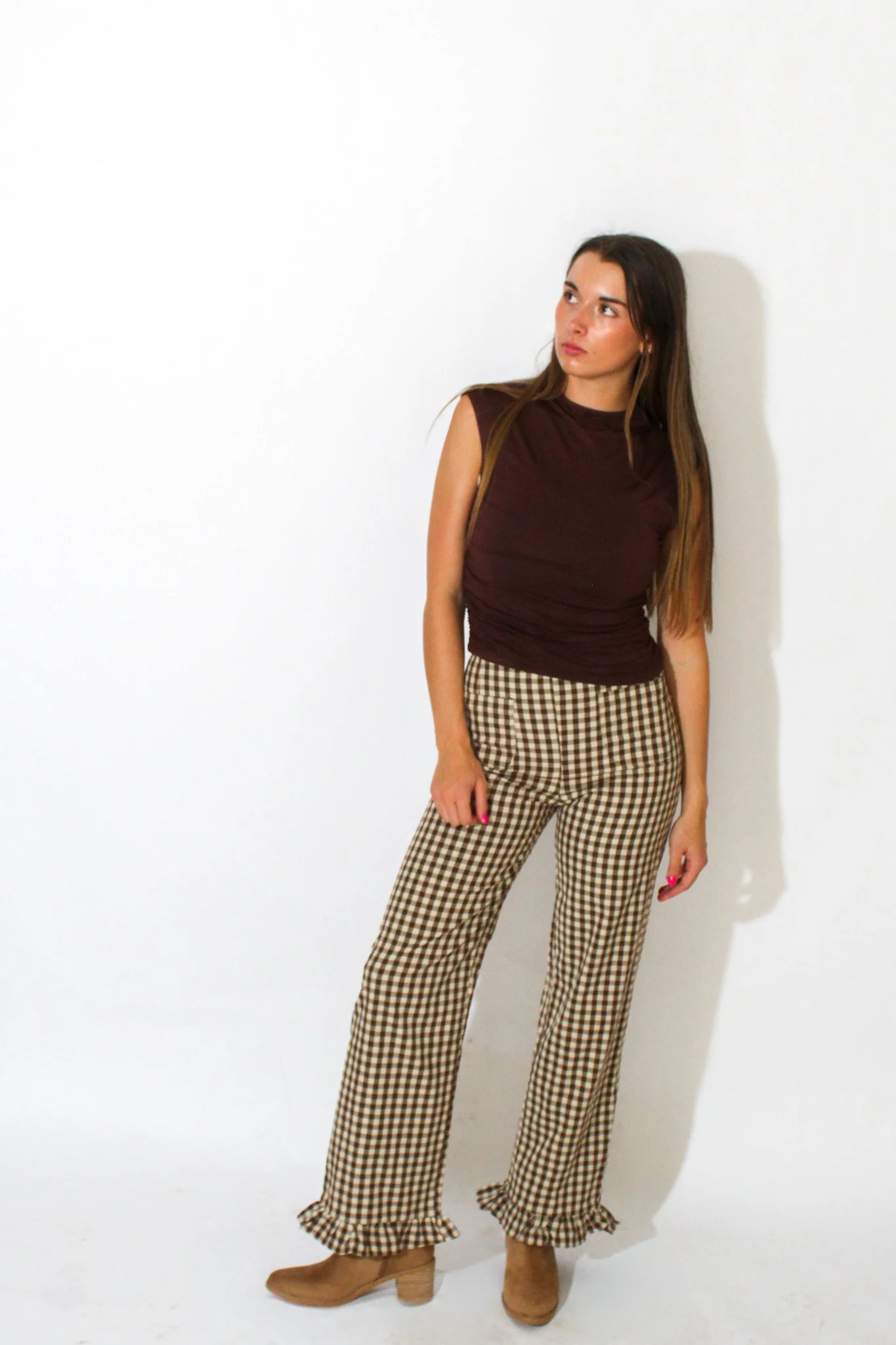 Gingham Ruffle Pant