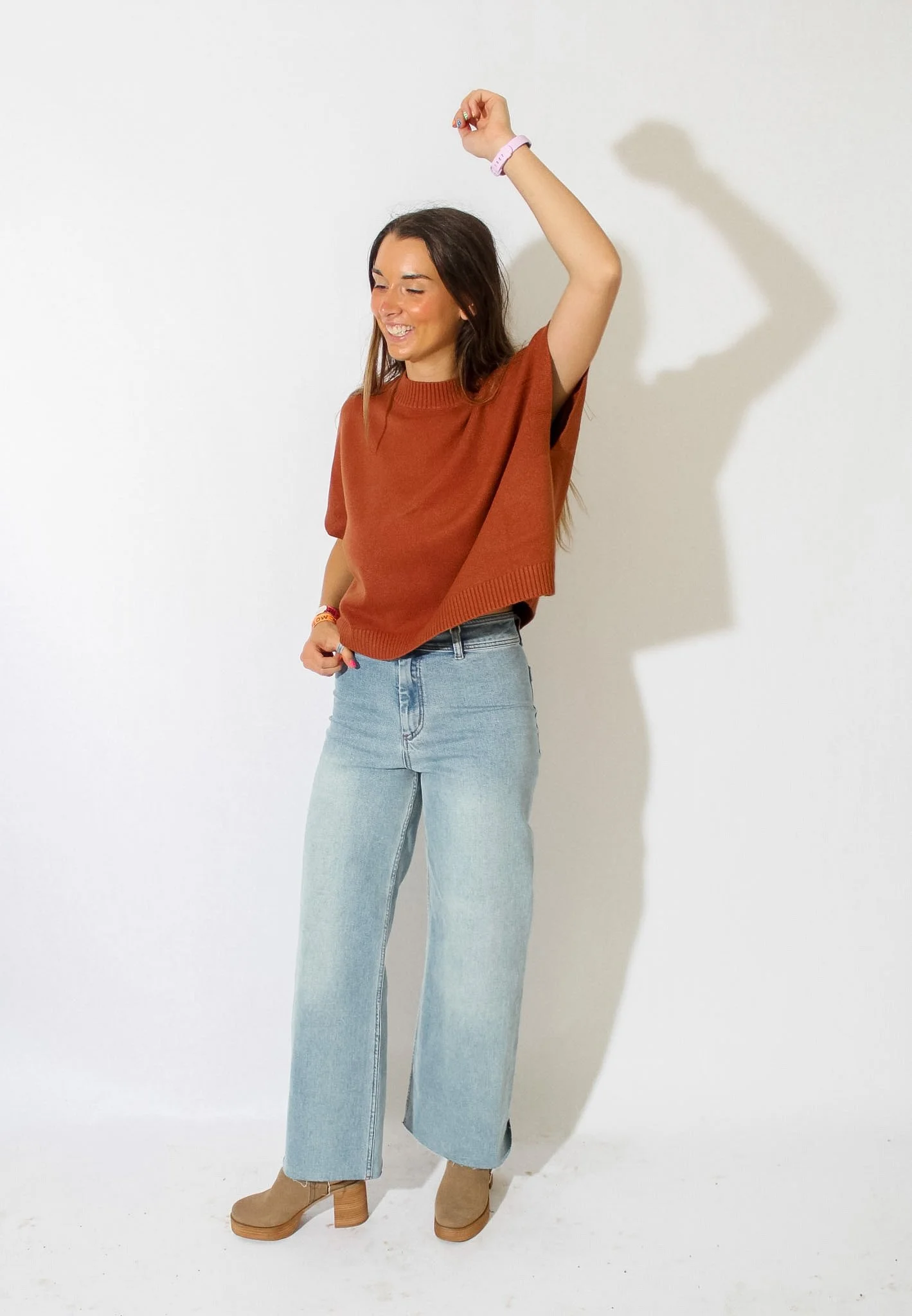 Oversized Burnt Orange Sweater Vest