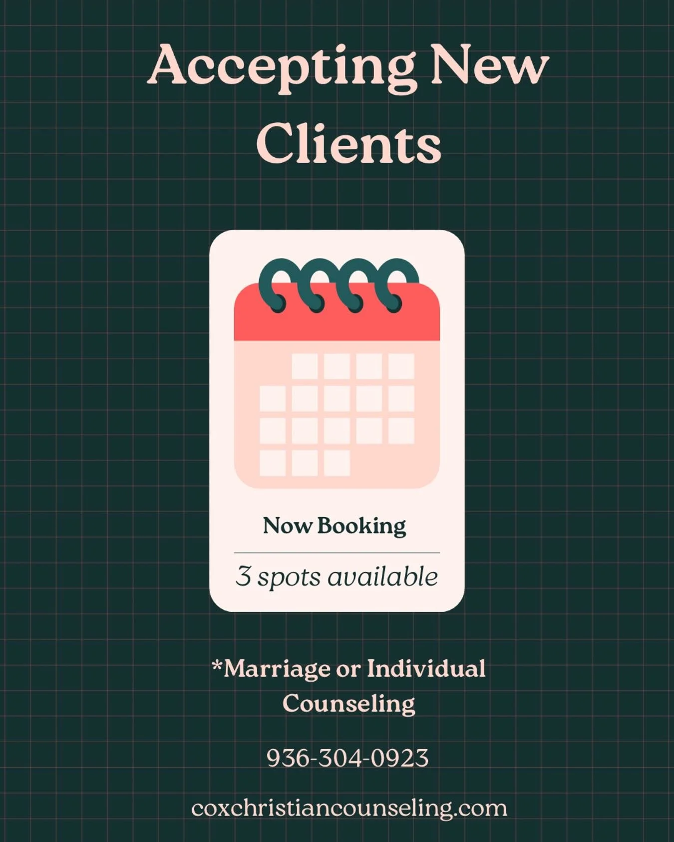 🌿 Sometimes the bravest step toward healing is simply reaching out. I currently have 3 openings for marriage or individual counseling&mdash;whether you&rsquo;re looking to strengthen your relationship, work through past hurts, or find clarity in a h