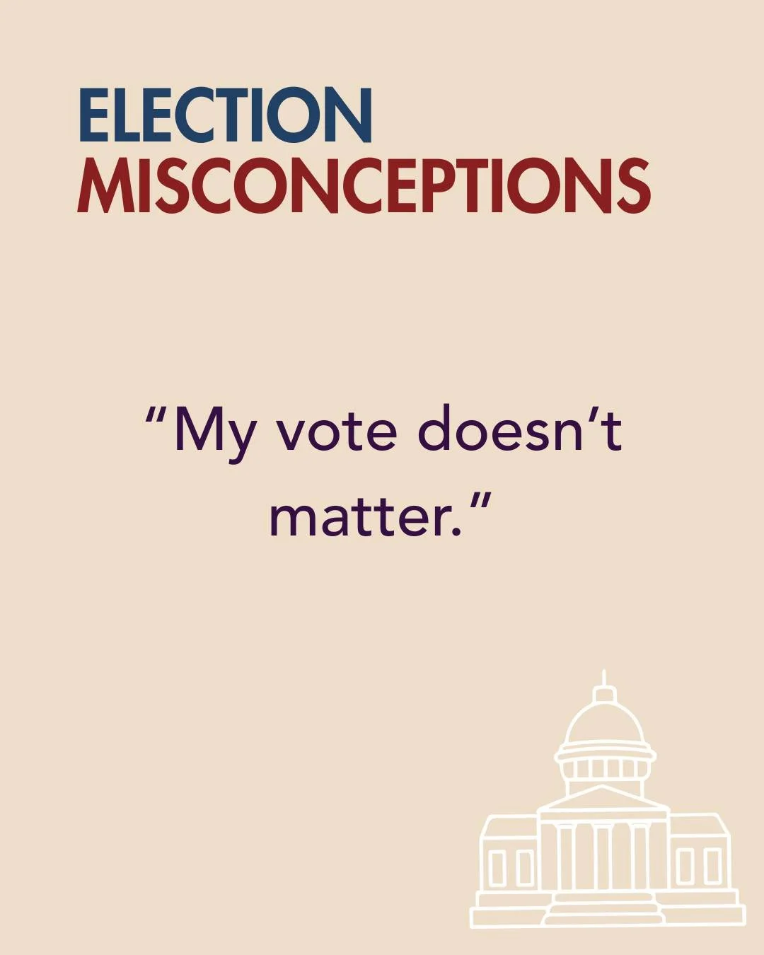 Election Misconception: My vote doesn't matter. Swipe through to see some recent close races here in Virginia. Your vote could quite literally be the deciding factor.