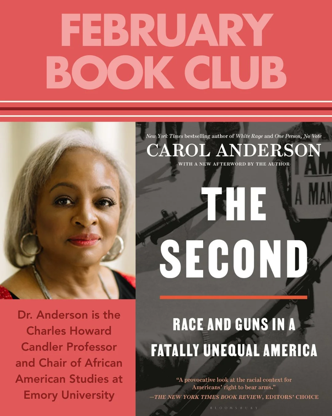 As Black History Month comes to a close, we hope all of us commit to continue to learn suppressed histories of our country all year long. To that effort, we'd encourage you to pick up The Second by Dr. Carol Anderson. Deeply researched with over 70 p