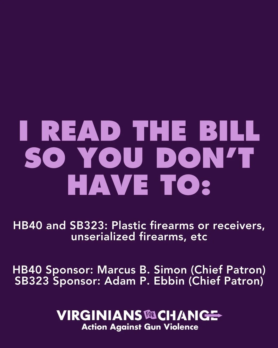 This week's featured bill we read for you is the bill to make the manufacture, importation, sale, transfer, or possession of plastic firearms and unfinished frames or receivers and unserialized firearms AKA "ghost guns" a Class 5 Felony. Th
