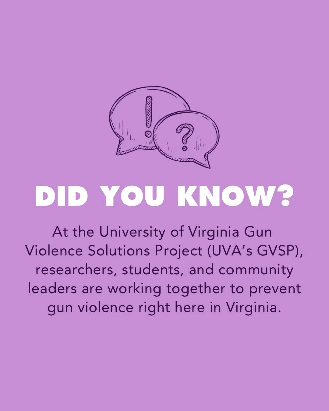 Today we&rsquo;re introducing you to the UVA G*n Vi0lence Solutions Project. The university pulls resources and uses data to make evidence based recommendations and solutions to the GV epidemic. We hope you&rsquo;ll check them out!