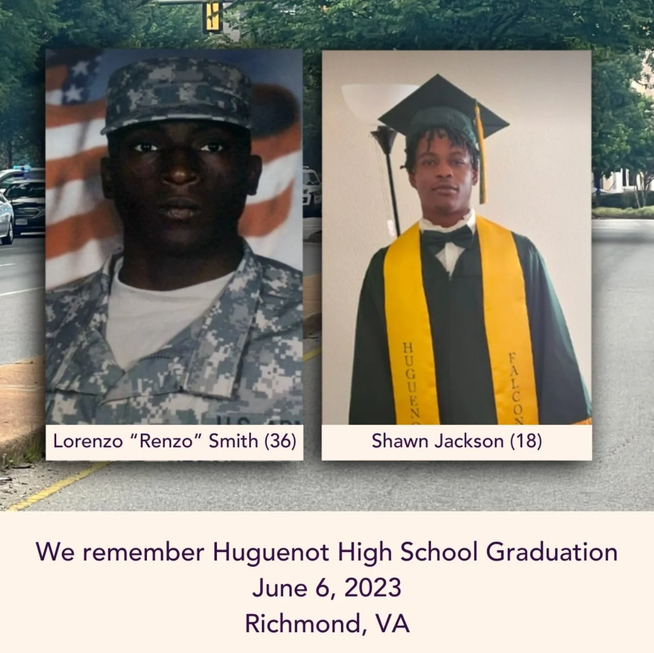 Today we remember those who lost their lives in the shooting at the Huguenot High School Graduation on June 6, 2023. We commit our activism today in their honor.