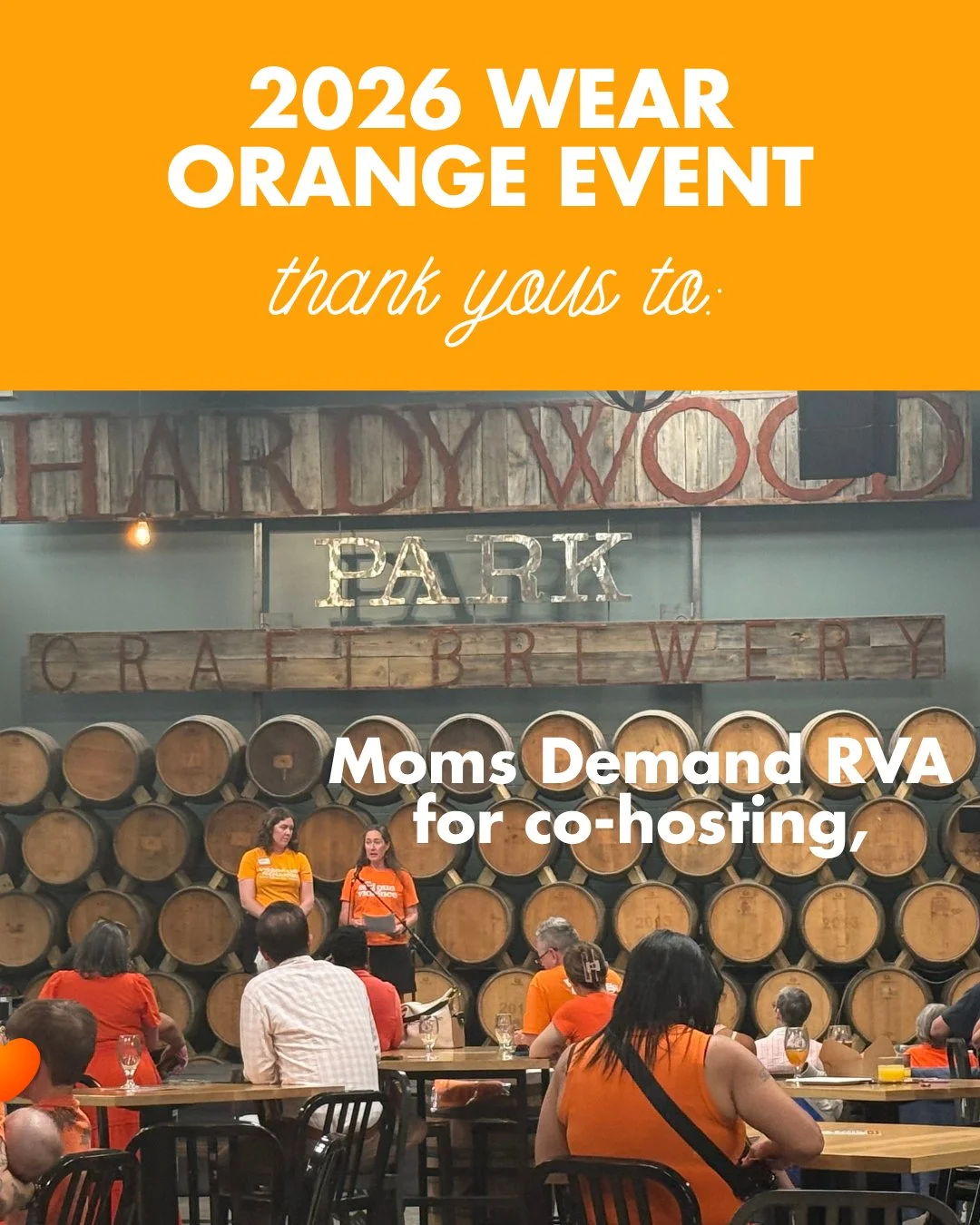 This past weekend, we co-hosted a Wear Orange event with @momsdemandrva. We are so grateful to all who joined us to honor survivors and build community with those working to end gun violence.

Major thanks to our wonderful speakers: @richmondpolice D