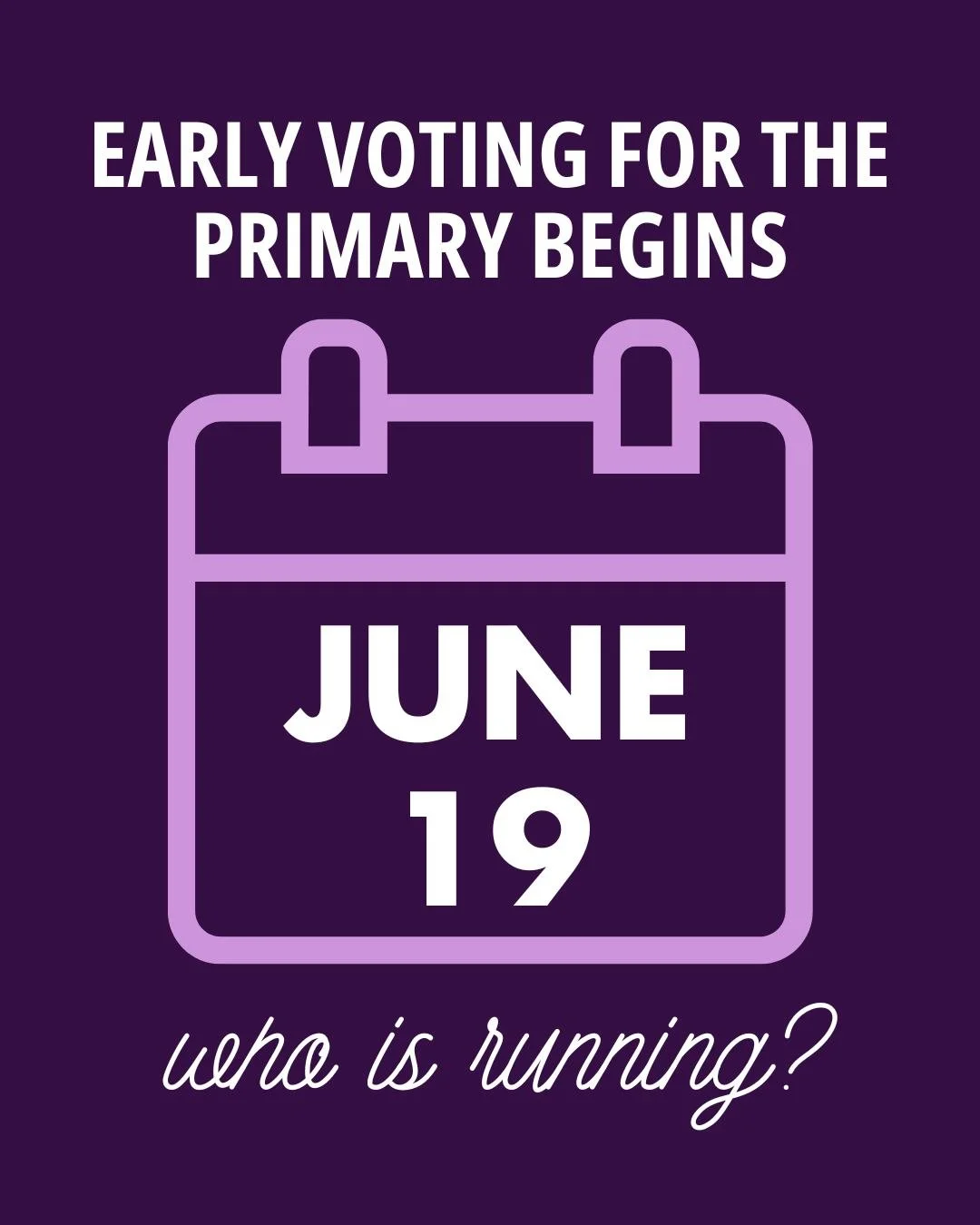 It's been a heck of a season getting ready for our primaries with all of the uncertainty surrounding redistricting, but early voting will be starting June 19th for the primaries.

Check your voter registration and look up where you can vote and when 