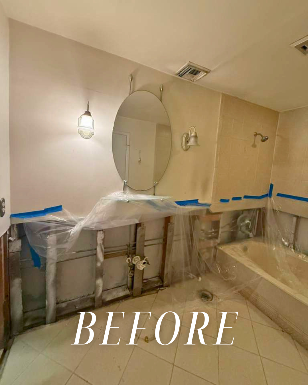 The bathroom renovation had been started but left unfinished by another company, leaving the homeowner with an incomplete space and an uncertain path forward.