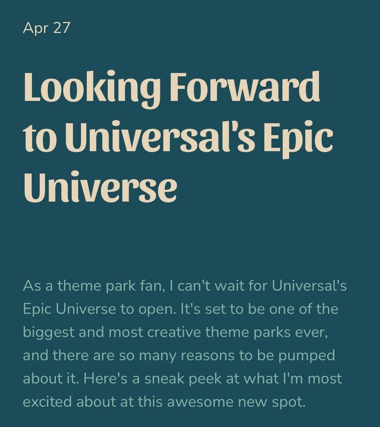 ⭐️New Blog Post⭐️

https://www.journeywithjennifertravel.com/blog-4-1/looking-forward-to-universals-epic-universe