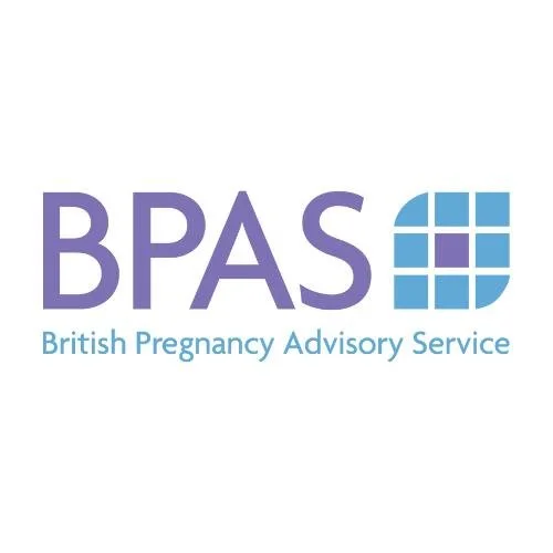 Logo of the British Pregnancy Advisory Service with the acronym BPAS and a blue grid design.