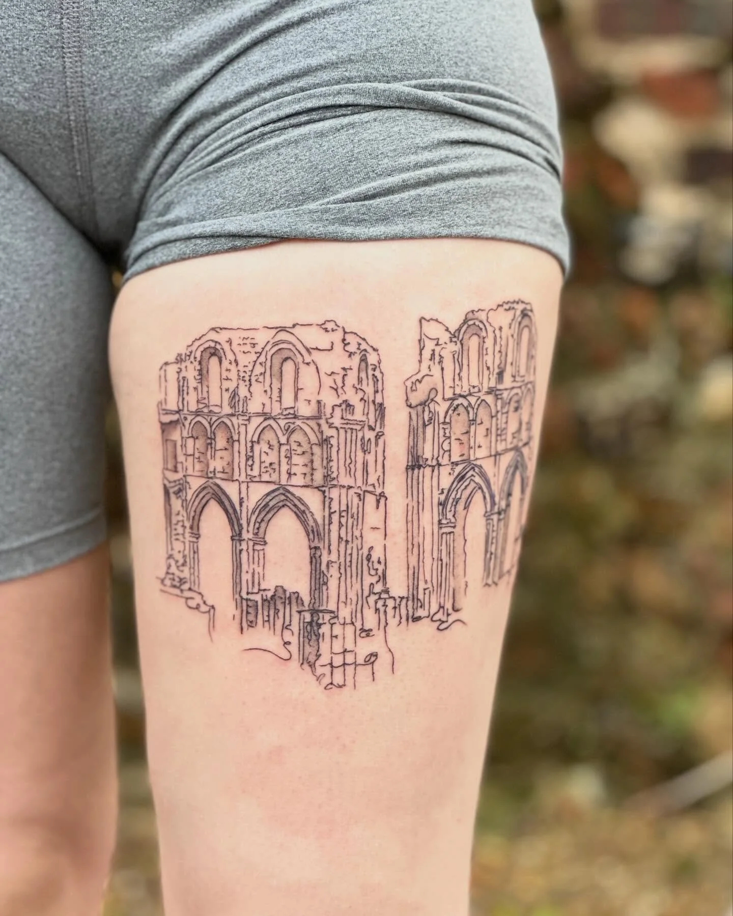 Roche Abbey, the ruins of a monastery in South Yorkshire. Joke of the Nerdinburgh Fringe goes to my wonderful client Hannah, who when I wiped off the old stencil, remarked &lsquo;it&rsquo;s the dissolution of the monasteries all over again&rsquo;.
An