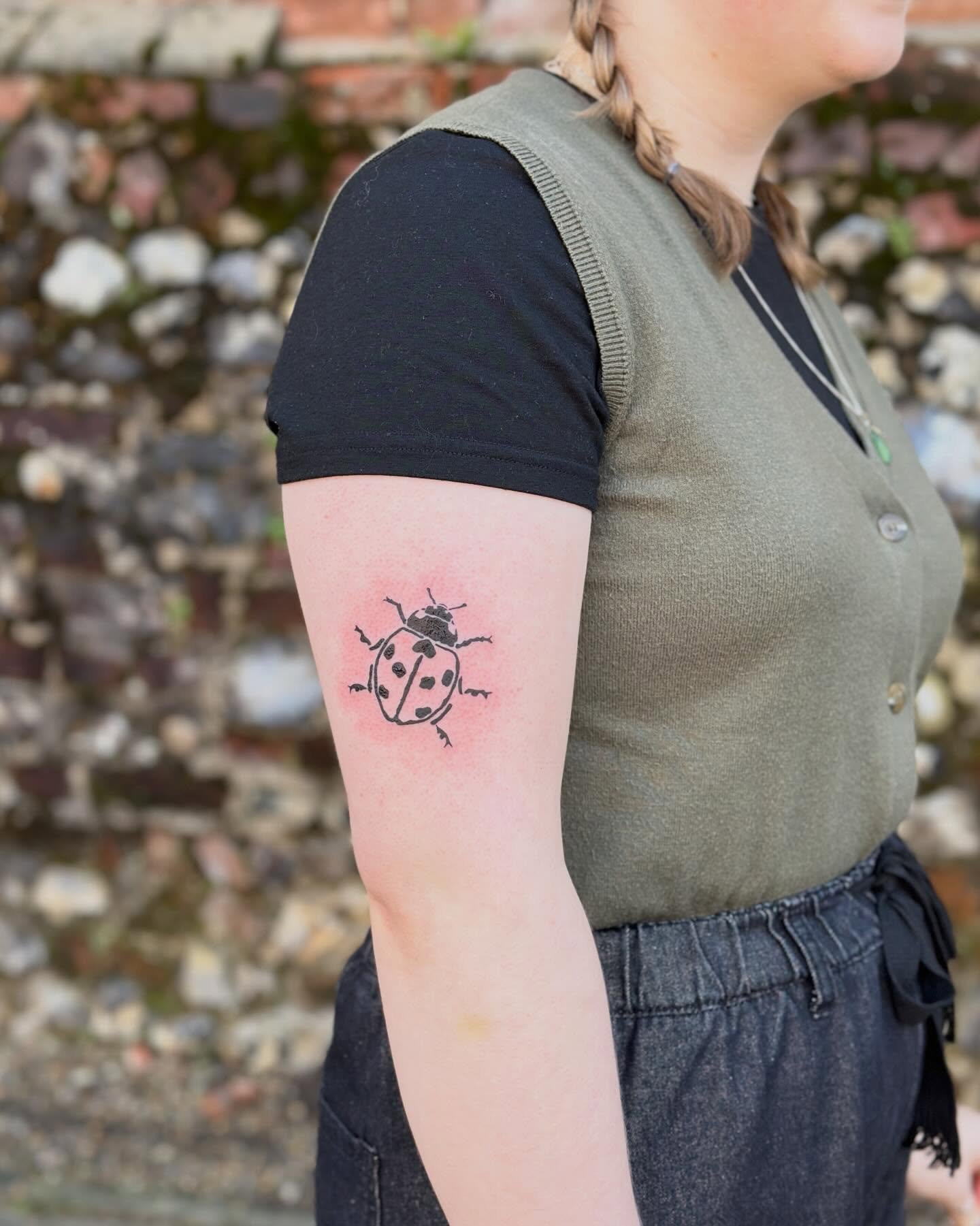 Fresh little Lino cut ladybird for Isabel this morning. Seems Tough Tomatoes the place people come for their first tattoos- always the highest honour! Thought I&rsquo;d bundle a few cute shots of the spring weather into this one too, because we love 