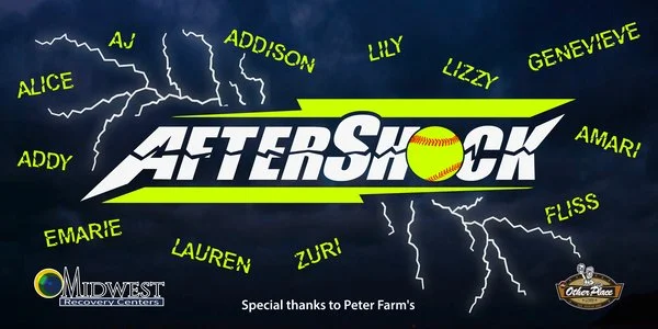 Colorful championship graphic with a skyline, sunflower, sports mascots and lettering.