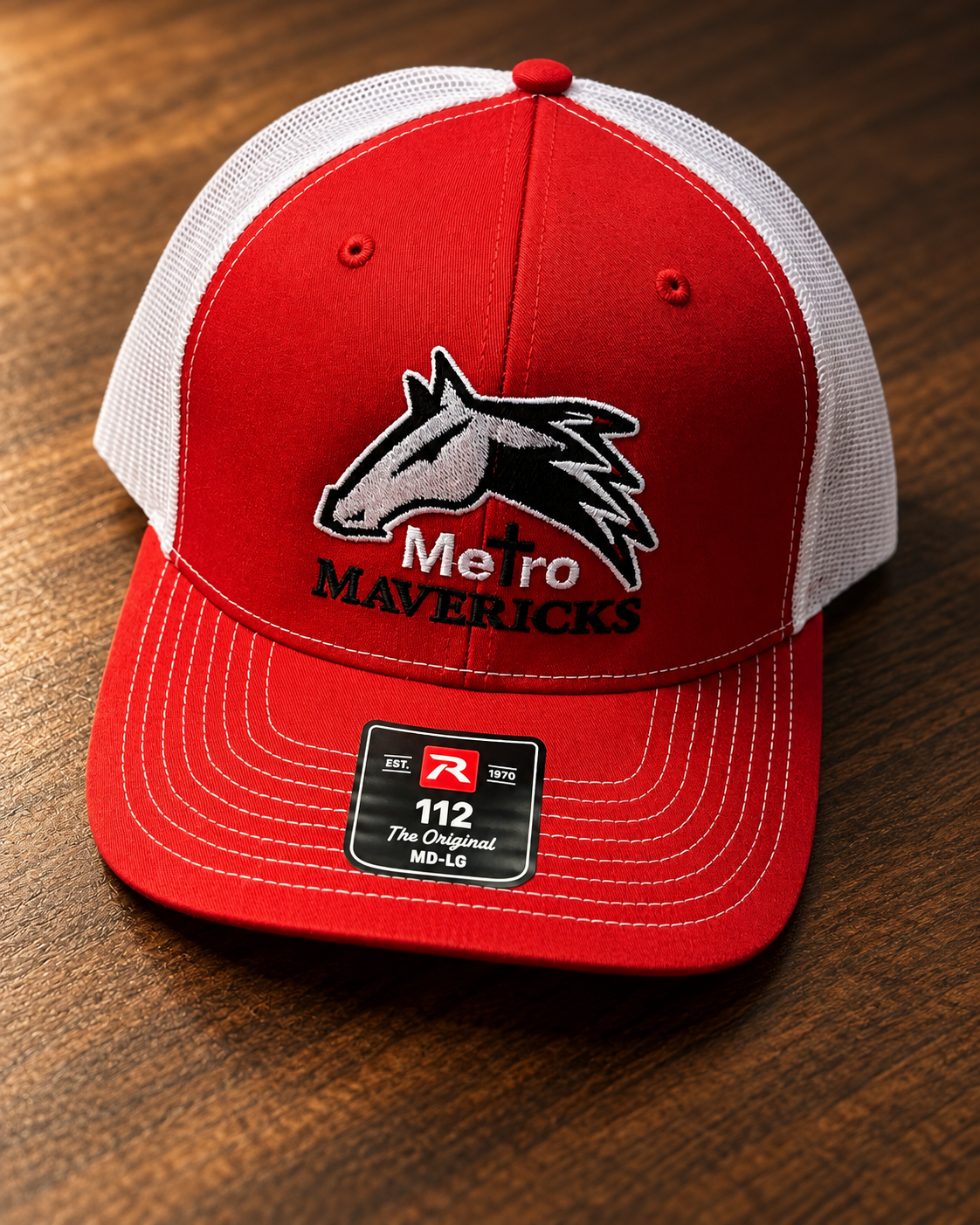 Red and White Mavericks Trucker Cap  .png