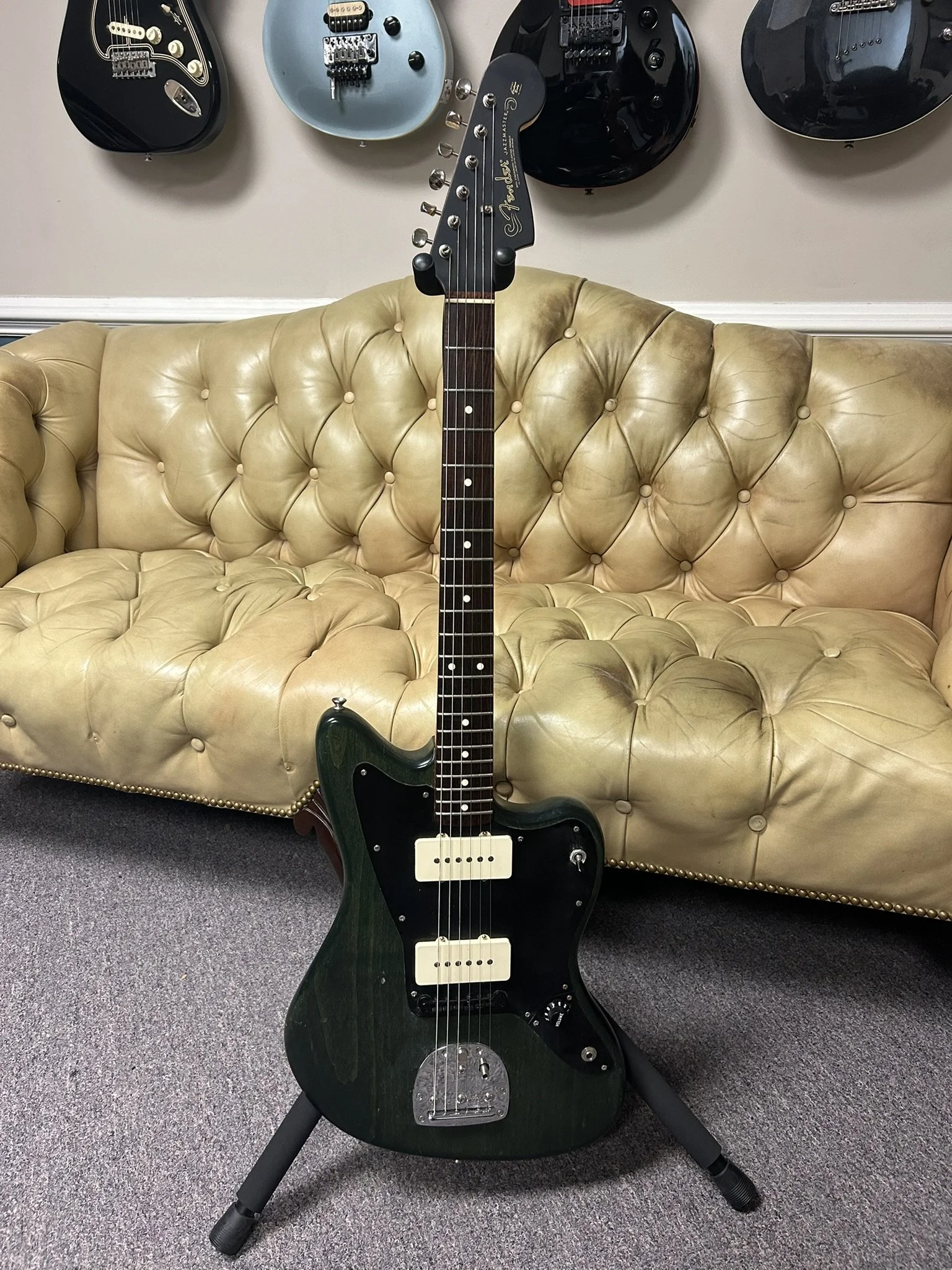 Fender USA Artist Series Thurston Moore Signature Jazzmaster 2009 - Forest Green Transparent