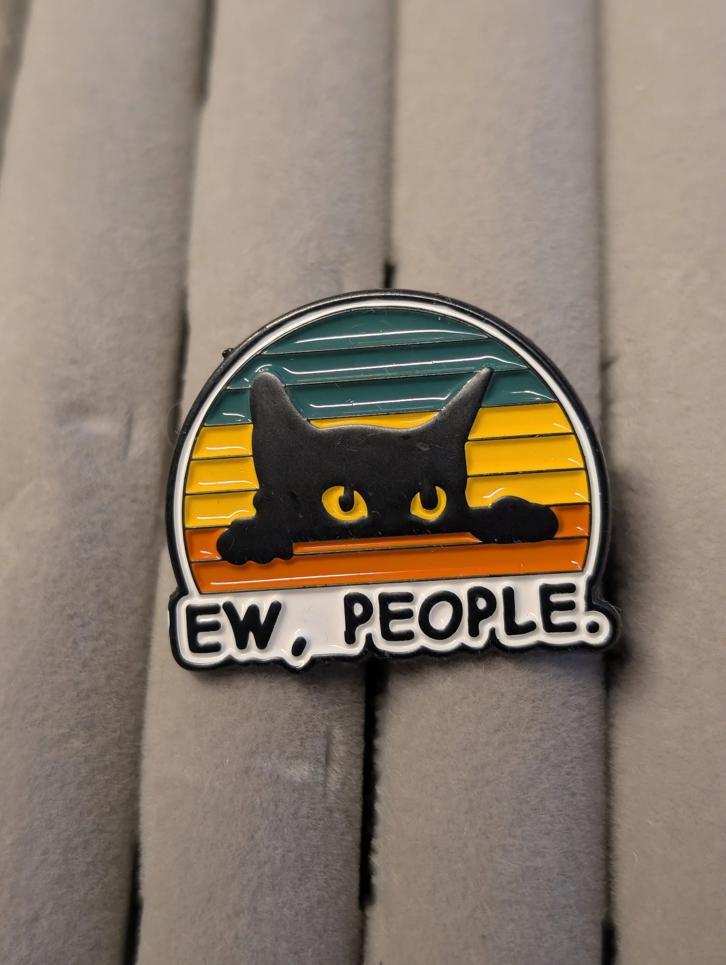 'Ew, People' Black Cat Enamel Pin