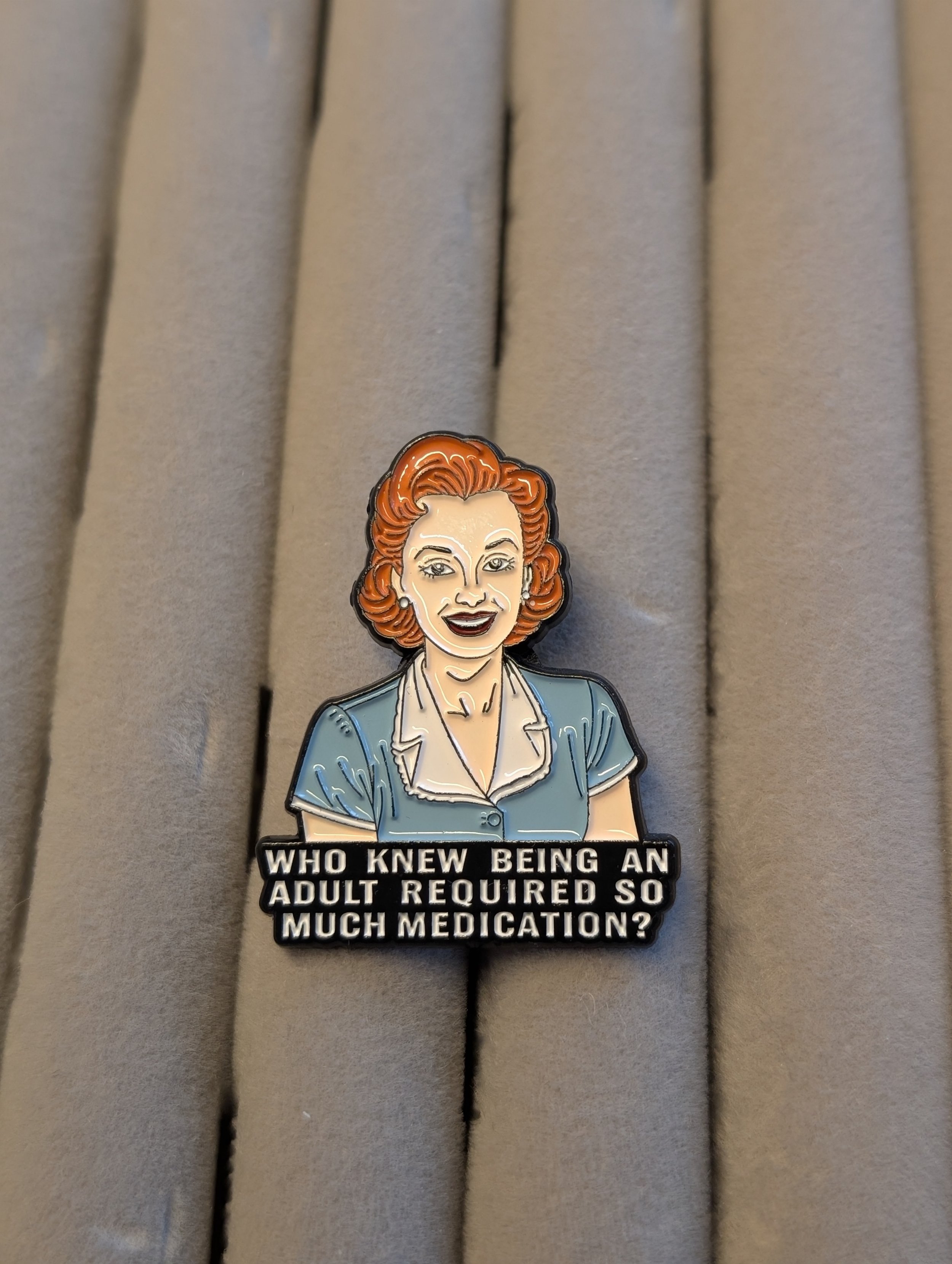 Vintage Humor Enamel Pin: Adulting Edition
